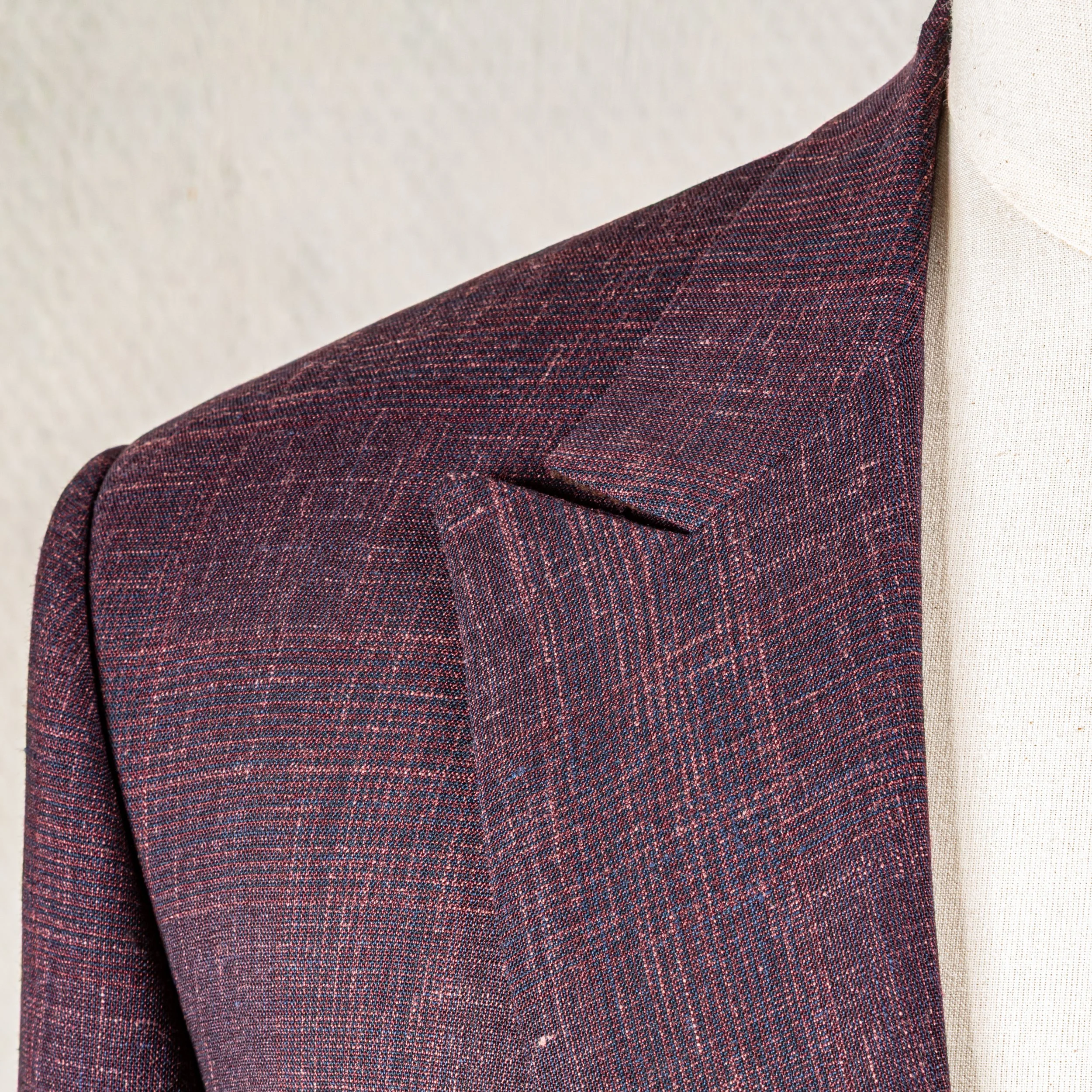 Bespoke Wedding Suit Aubergine, Wool, Linen and Silk (Caccioppoli Napoli)-5.jpg