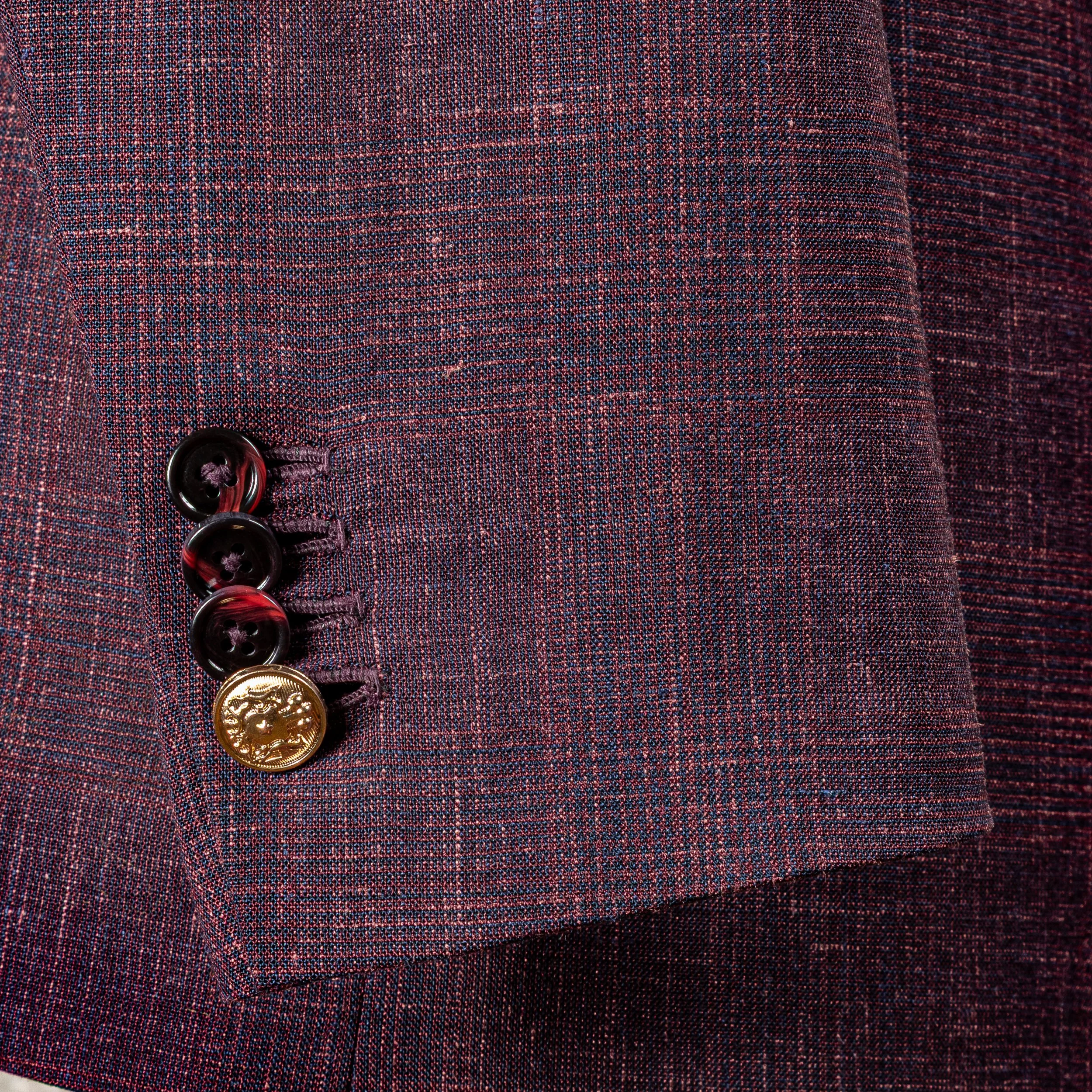 Bespoke Wedding Suit Aubergine, Wool, Linen and Silk (Caccioppoli Napoli)-12.jpg