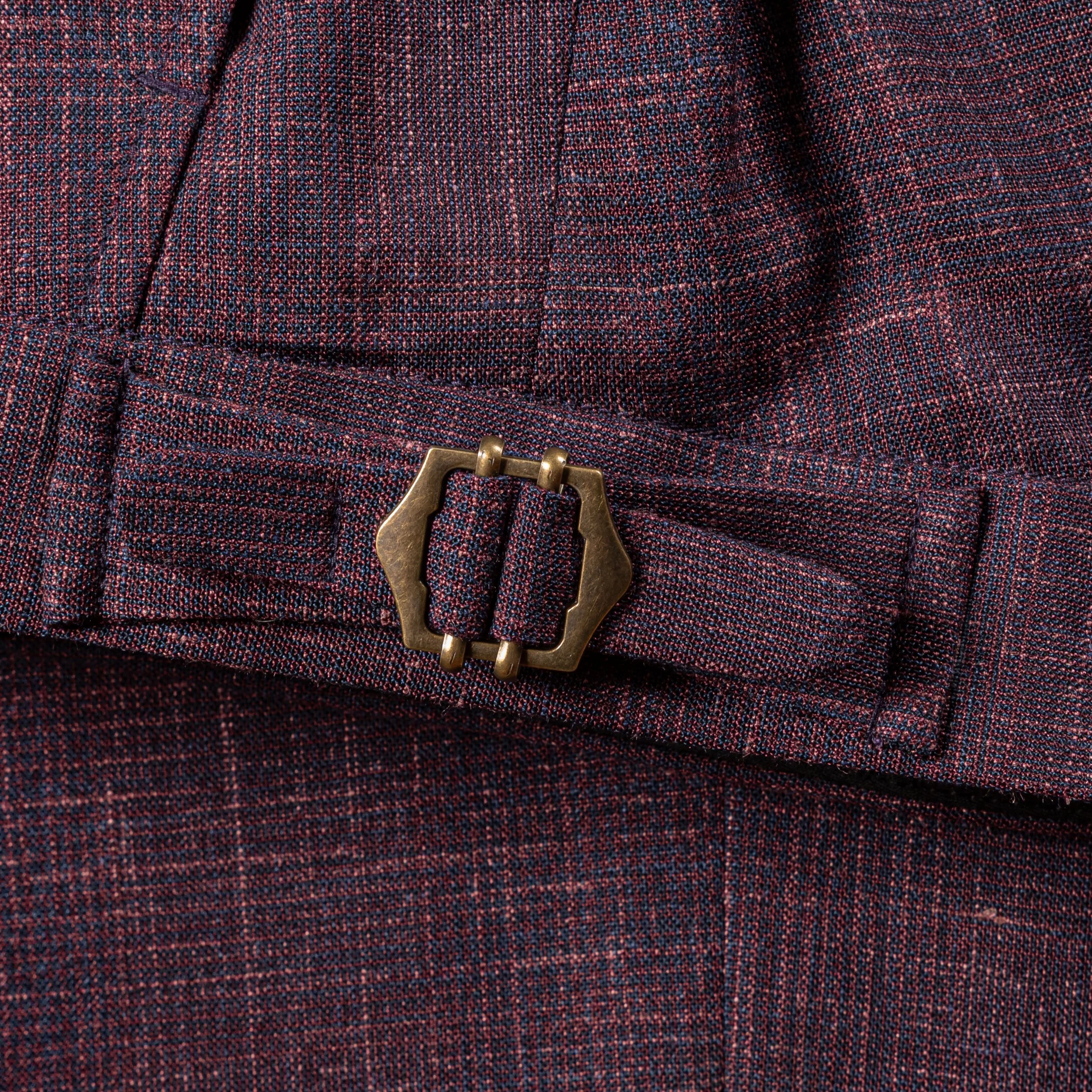 Bespoke Wedding Suit Aubergine, Wool, Linen and Silk (Caccioppoli Napoli)-19.jpg