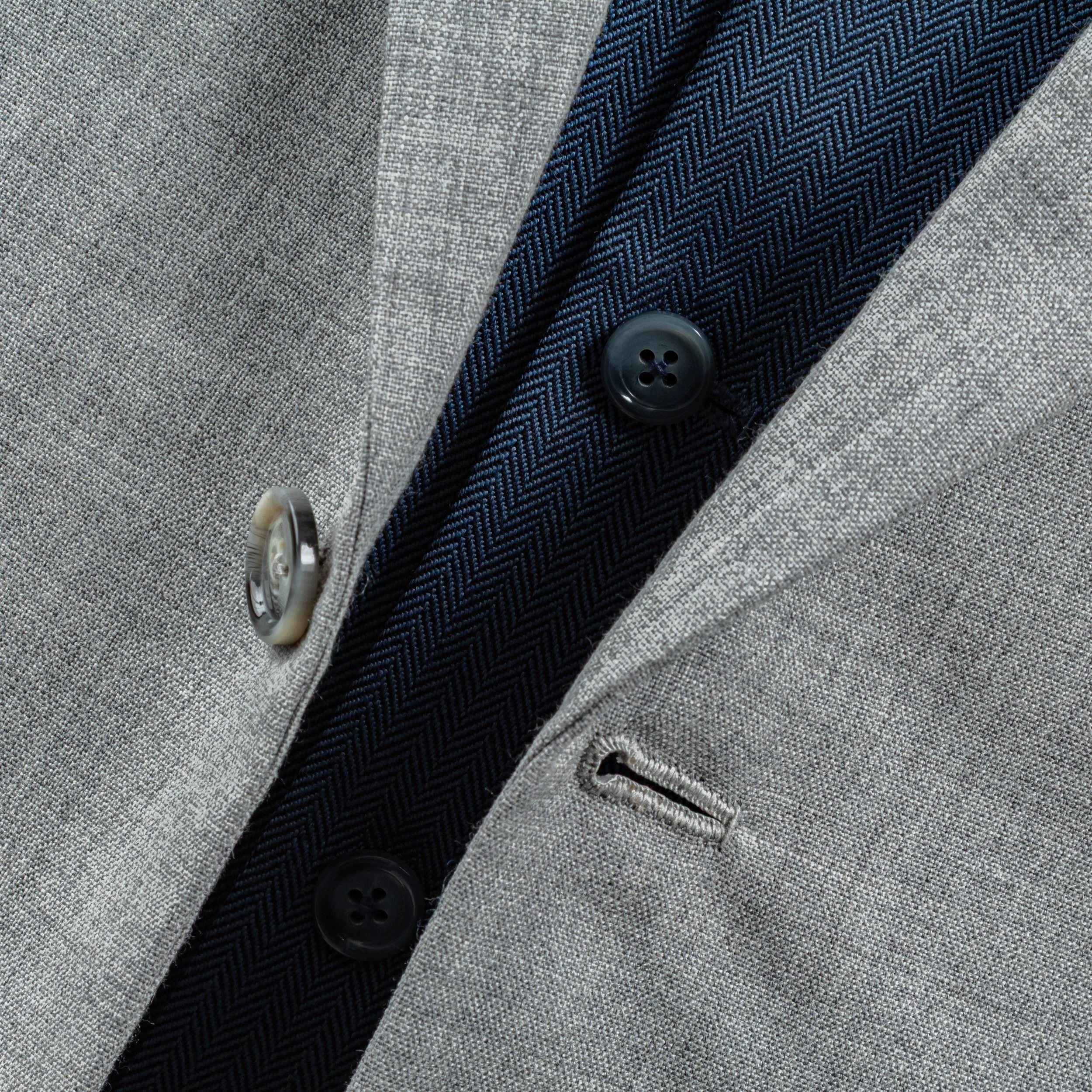 Light Grey Bespoke Wedding Suit with a Blue Waistcoat - Holland & Sherry-12.jpg