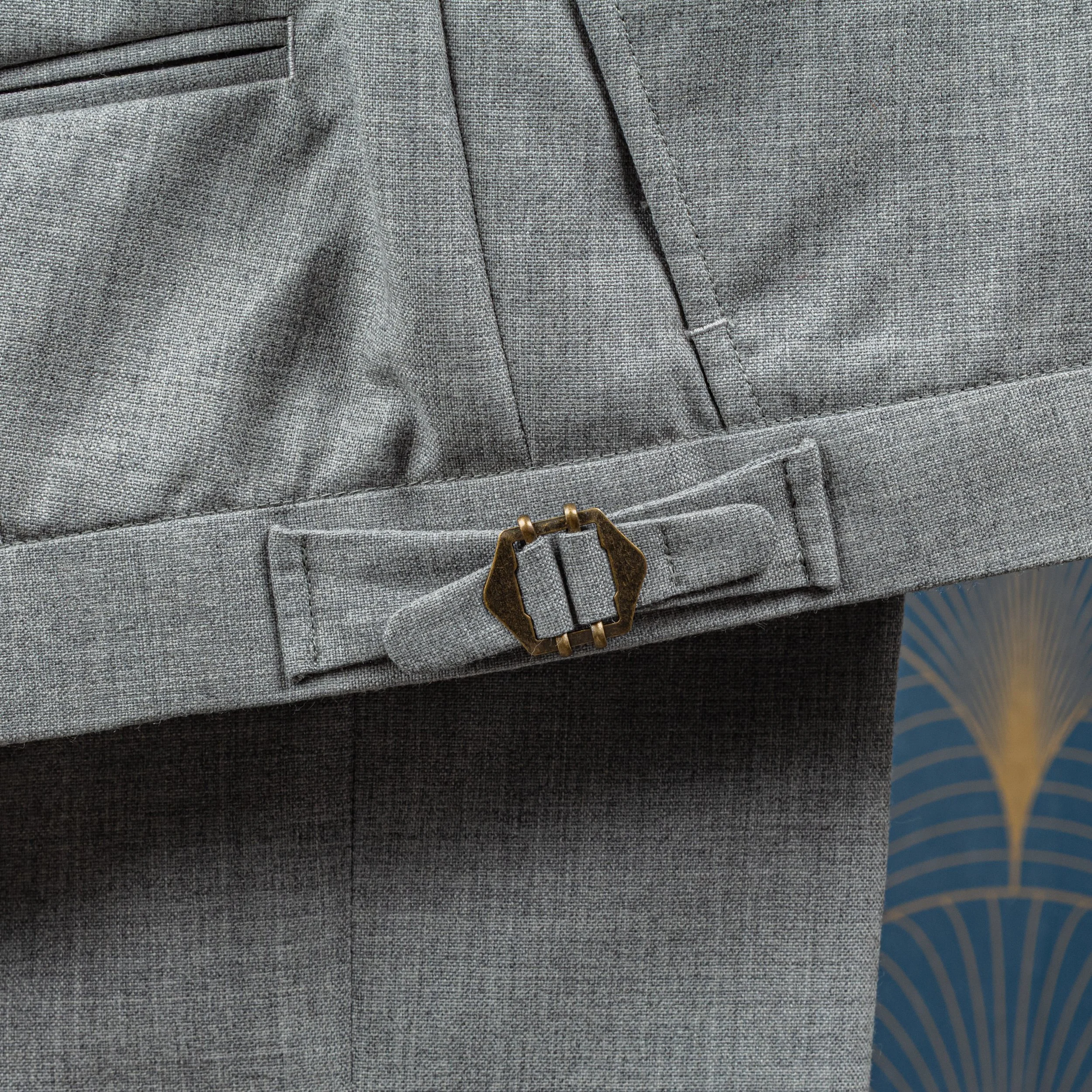 Light Grey Bespoke Wedding Suit with a Blue Waistcoat - Holland & Sherry-18.jpg