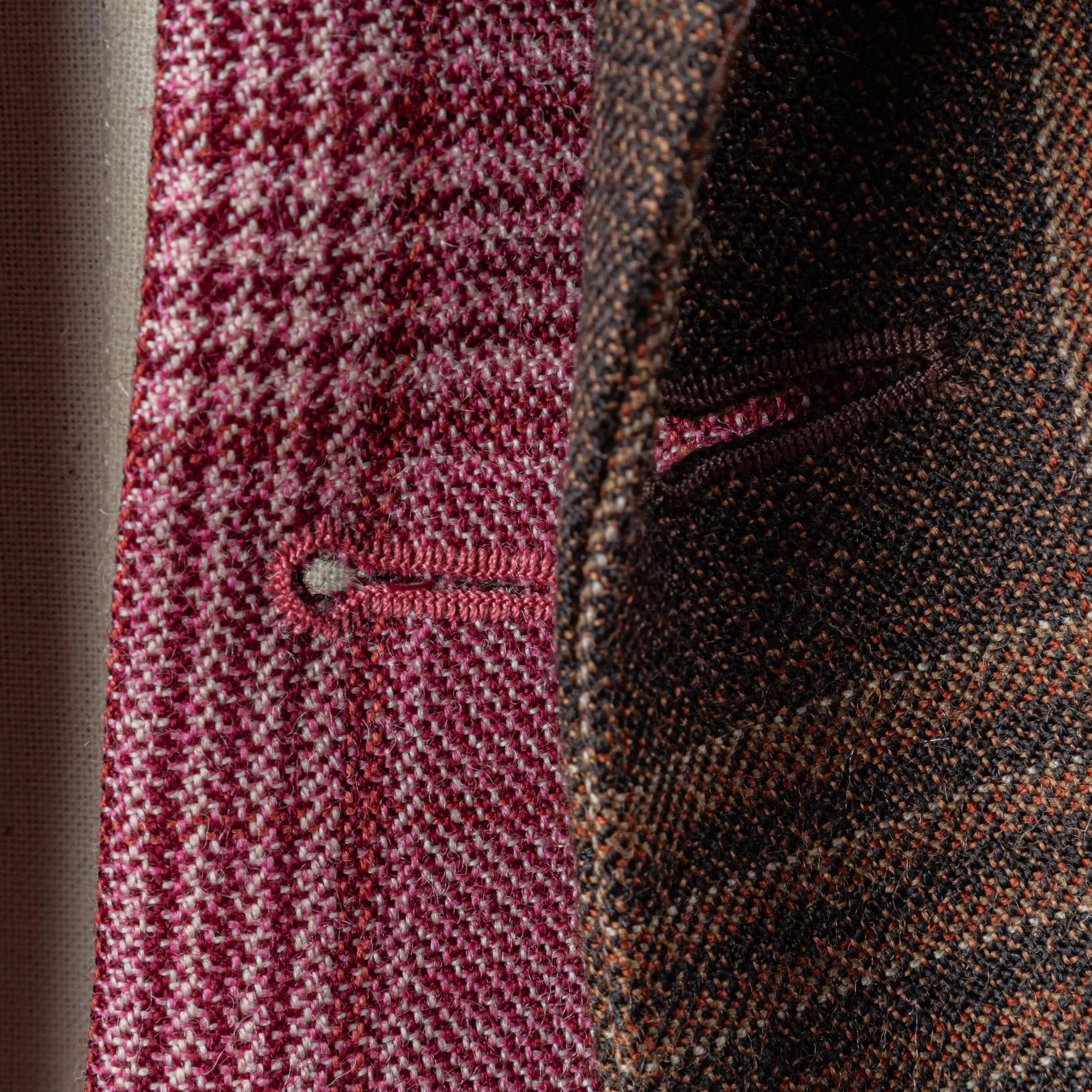 3-piece bespoke tweed suit with pink waistcoat - Holland & Sherry Moorland Tweed-3.jpg