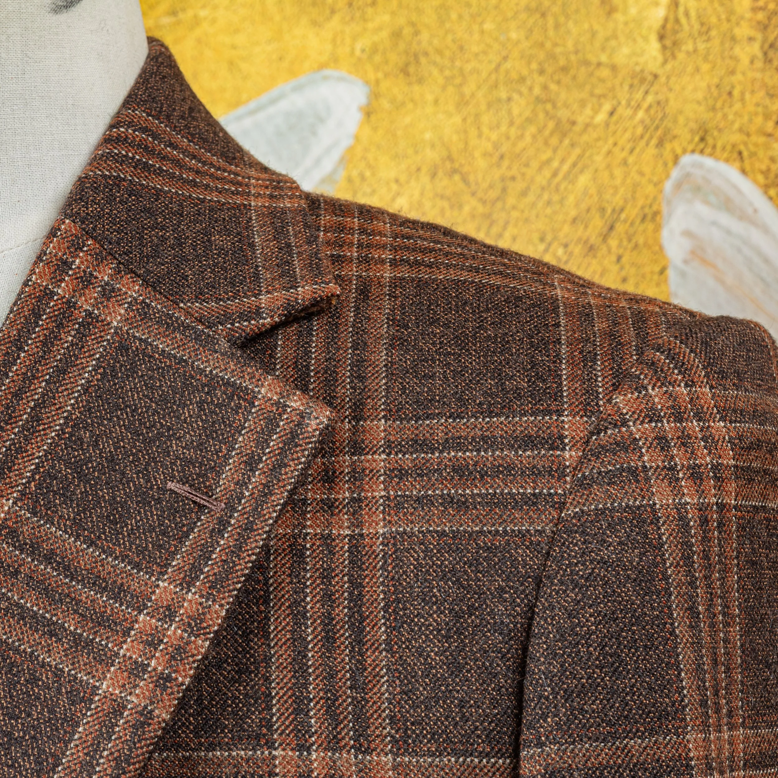 3-piece bespoke tweed suit with pink waistcoat - Holland & Sherry Moorland Tweed-4.jpg