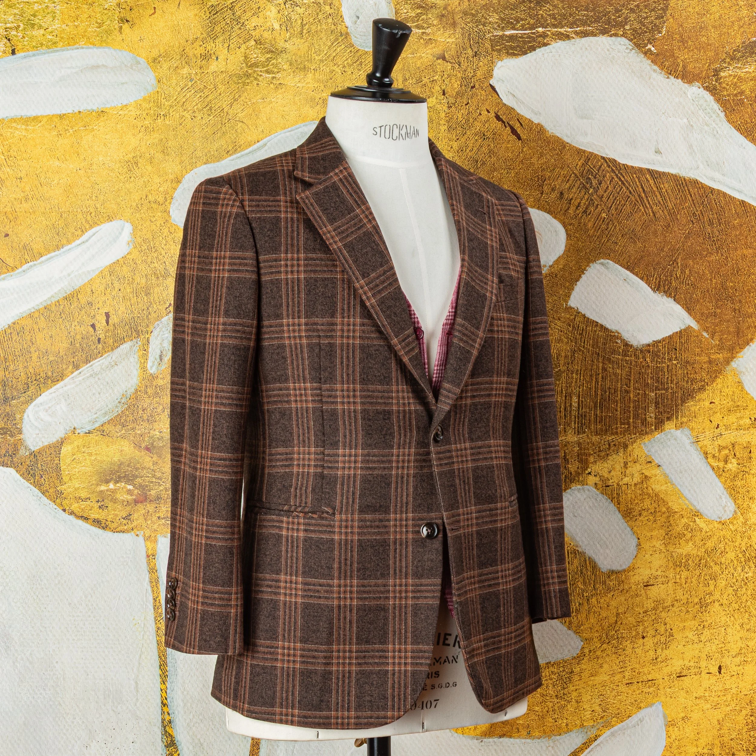 3-piece bespoke tweed suit with pink waistcoat - Holland & Sherry Moorland Tweed-8.jpg