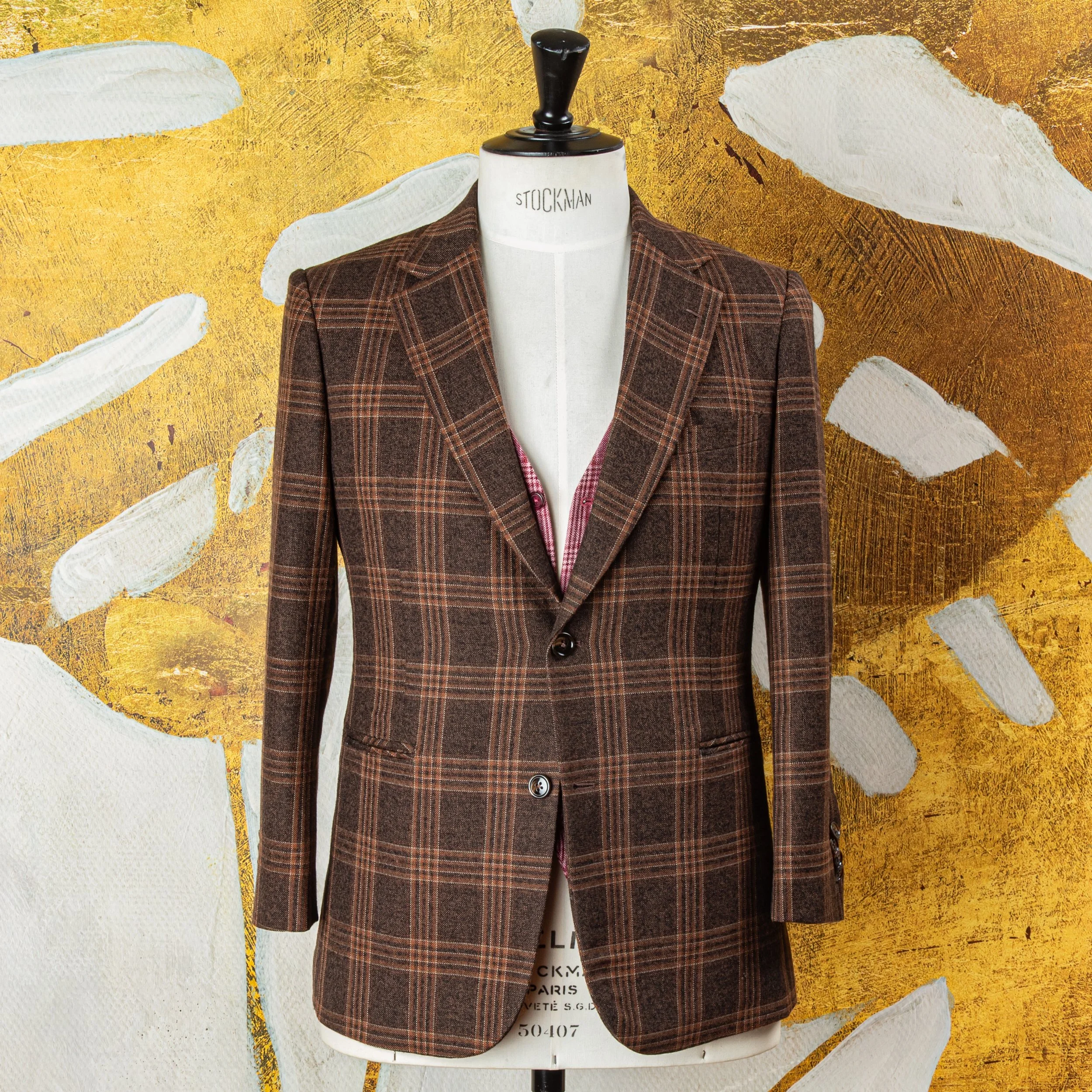 3-piece bespoke tweed suit with pink waistcoat - Holland & Sherry Moorland Tweed-14.jpg