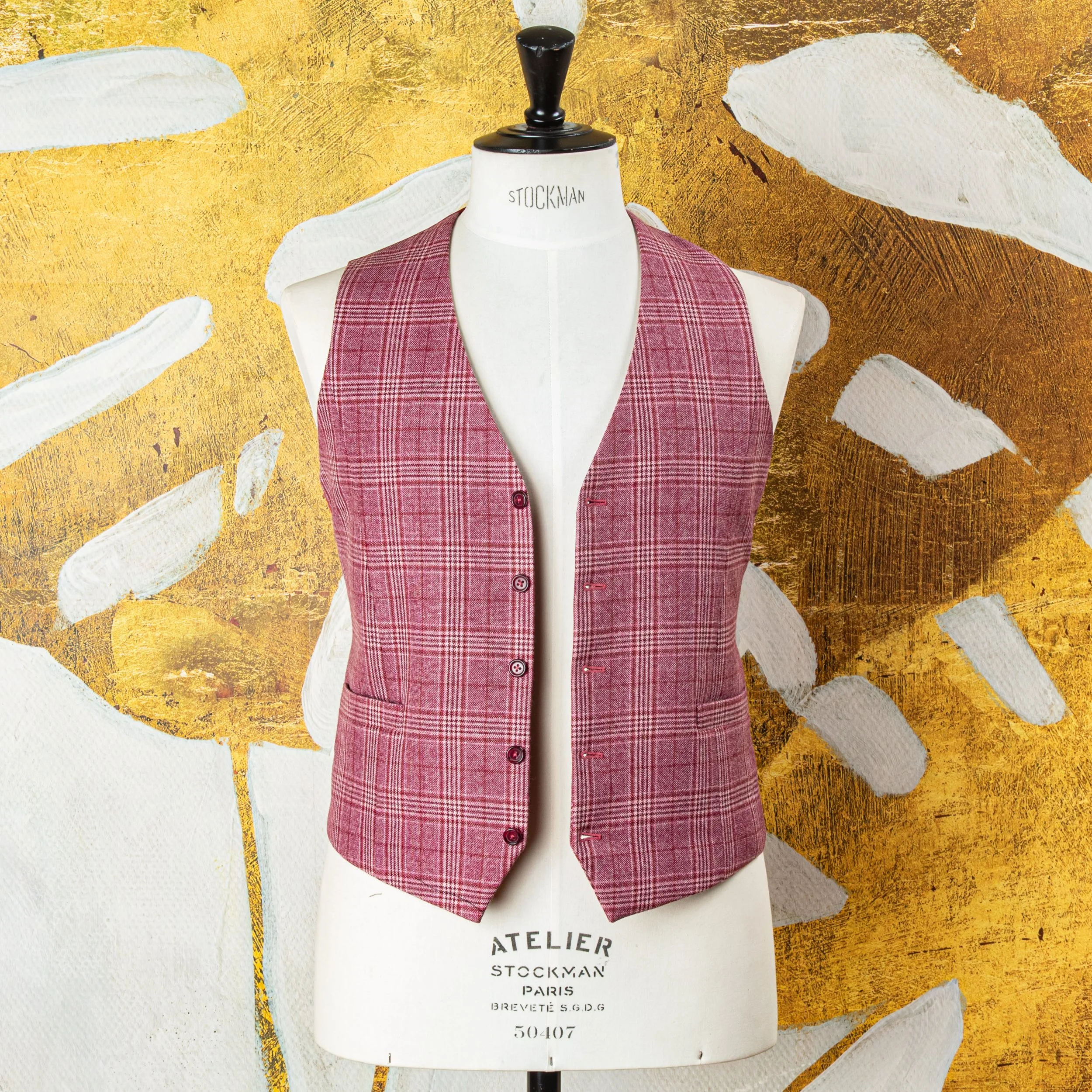 3-piece bespoke tweed suit with pink waistcoat - Holland & Sherry Moorland Tweed-15.jpg
