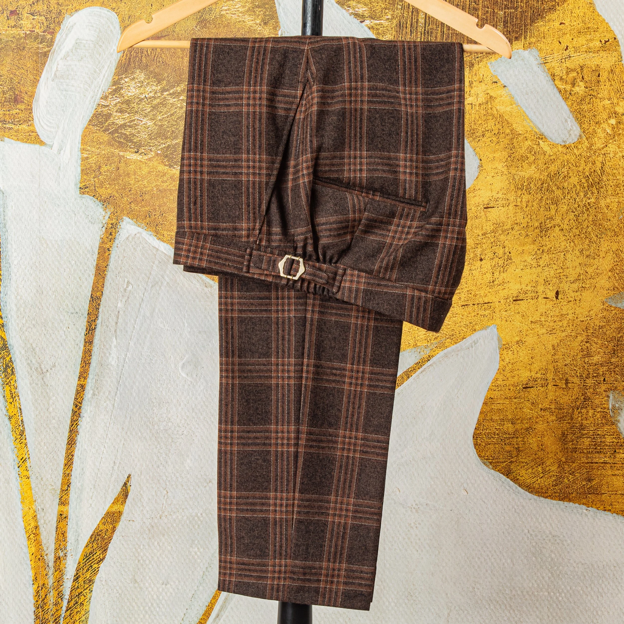 3-piece bespoke tweed suit with pink waistcoat - Holland & Sherry Moorland Tweed-25.jpg