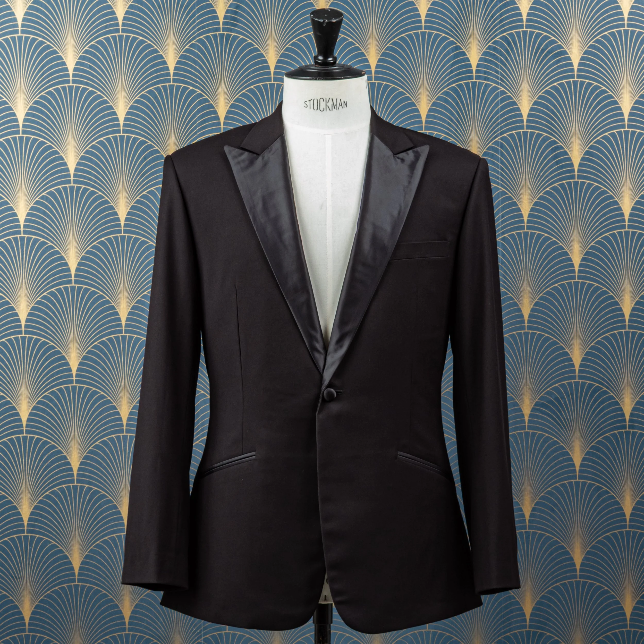 Classic bespoke tuxedo with peak lapels - Black merino wool-1.jpg