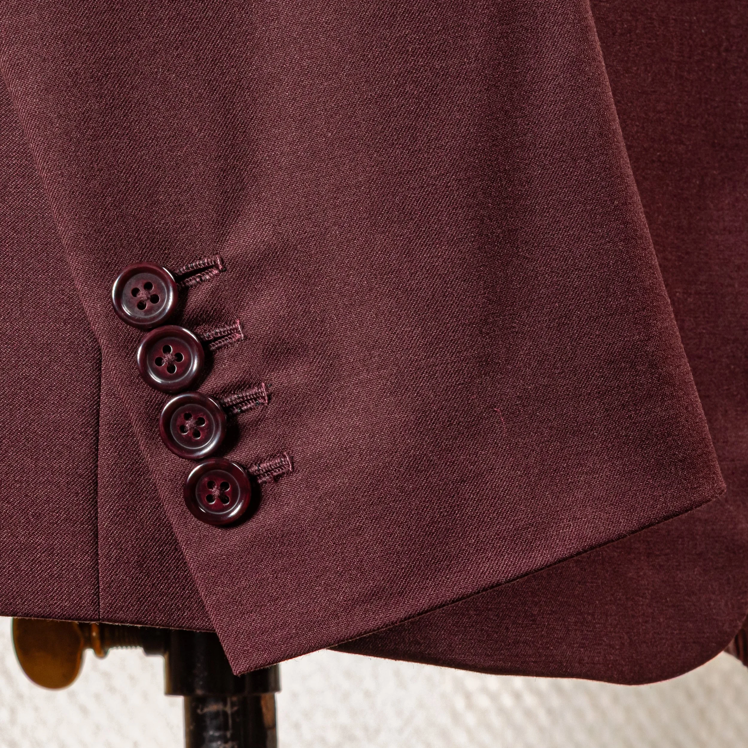 Burgundy 3-piece bespoke wedding suit - Dark red merino wool-15.jpg