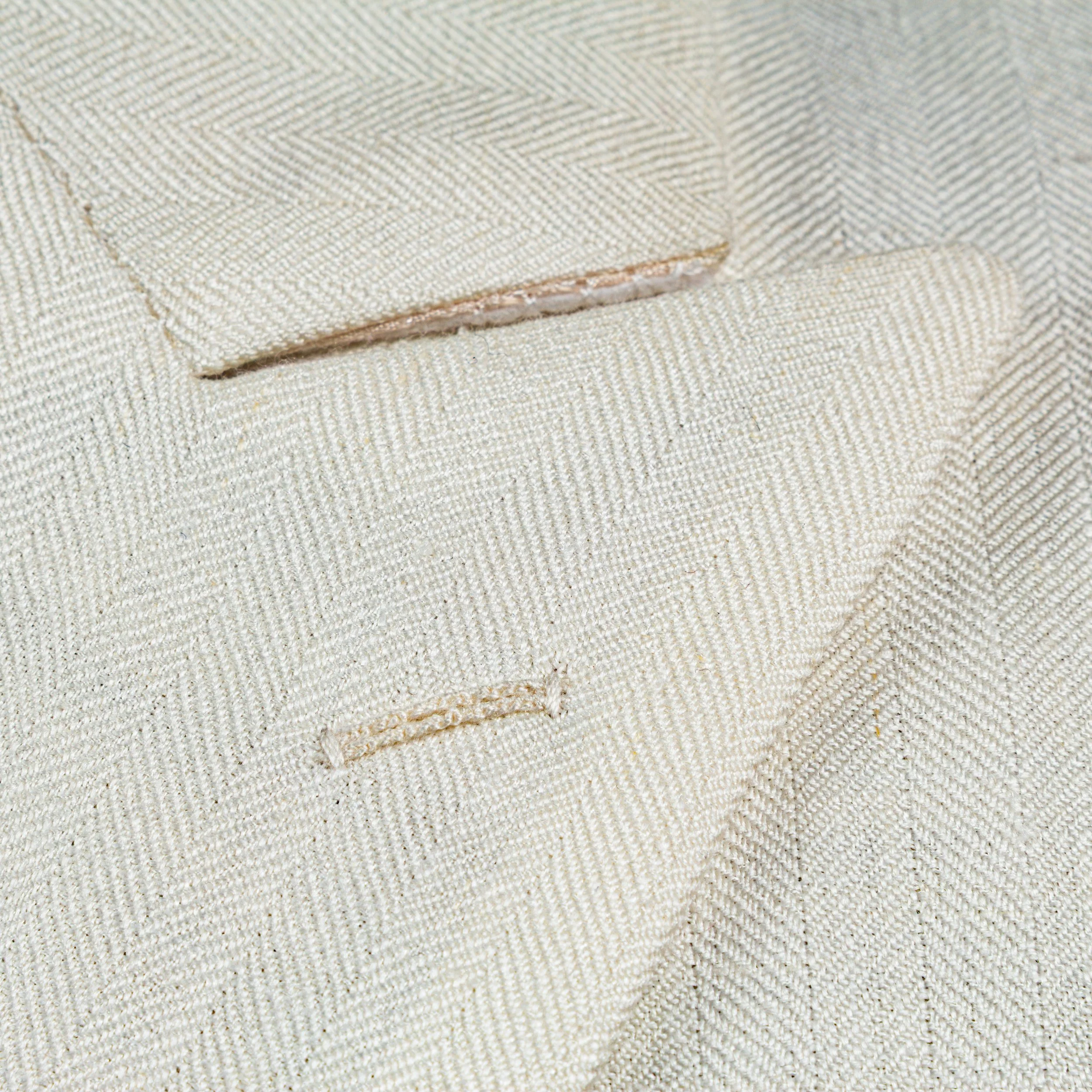 Double Breasted bespoke wedding suit in cream - Caccioppoli Napoli-6.jpg