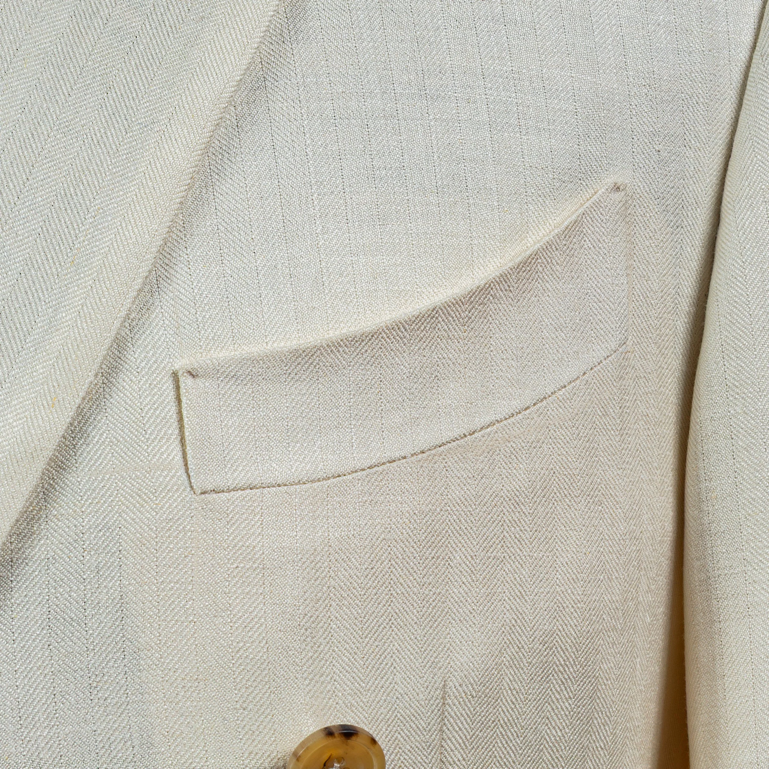 Double Breasted bespoke wedding suit in cream - Caccioppoli Napoli-8.jpg