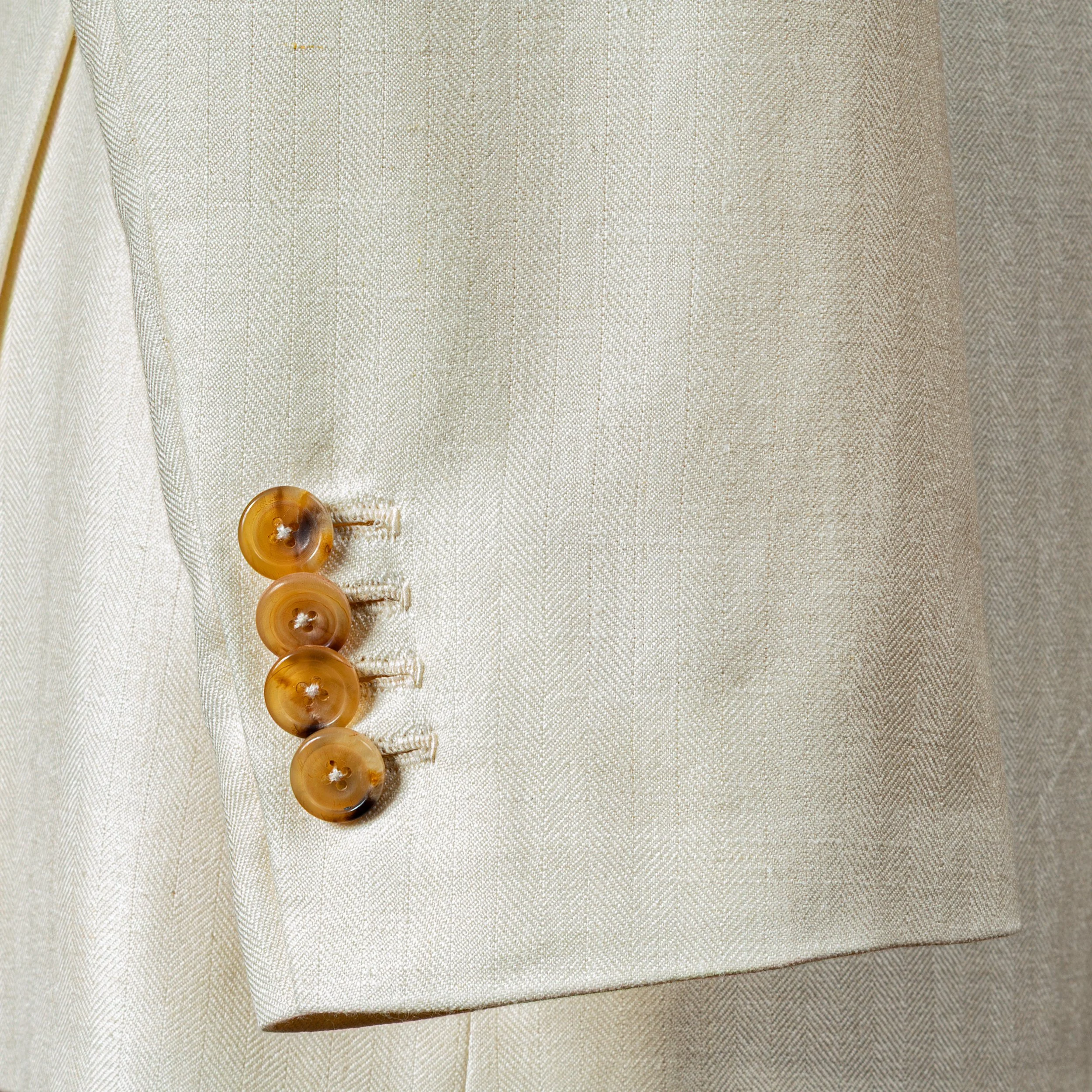 Double Breasted bespoke wedding suit in cream - Caccioppoli Napoli-13.jpg