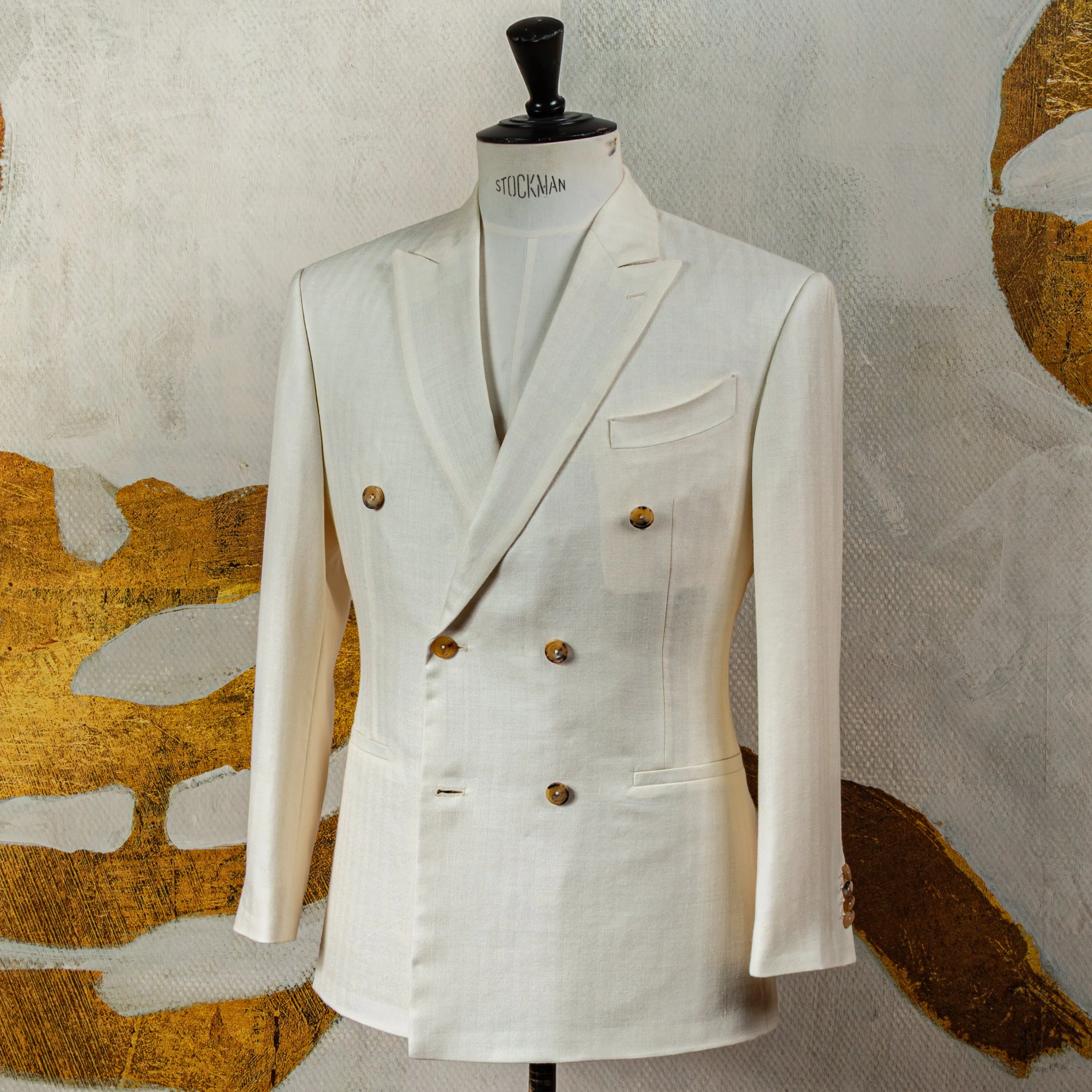Double Breasted bespoke wedding suit in cream - Caccioppoli Napoli-16.jpg