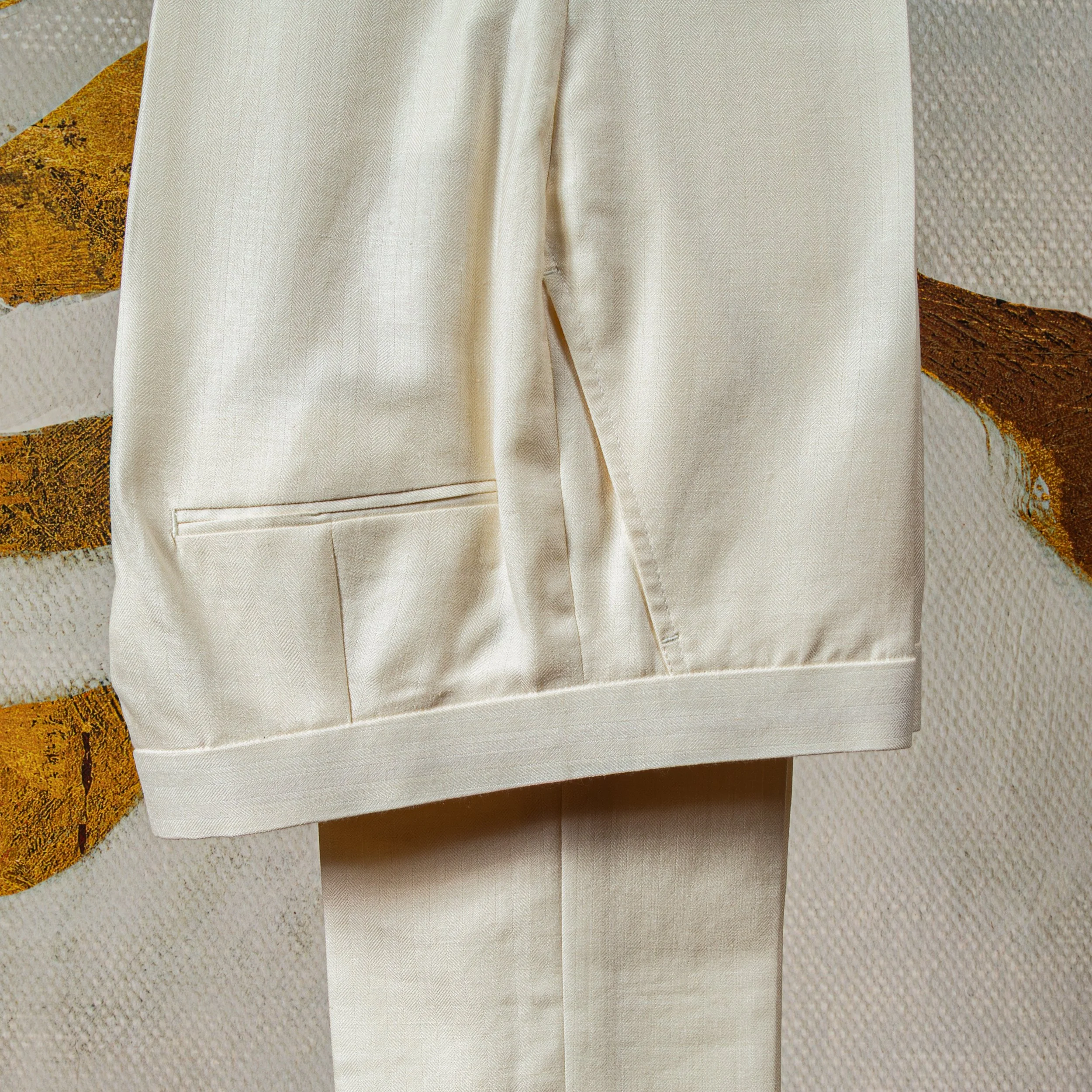 Double Breasted bespoke wedding suit in cream - Caccioppoli Napoli-21.jpg