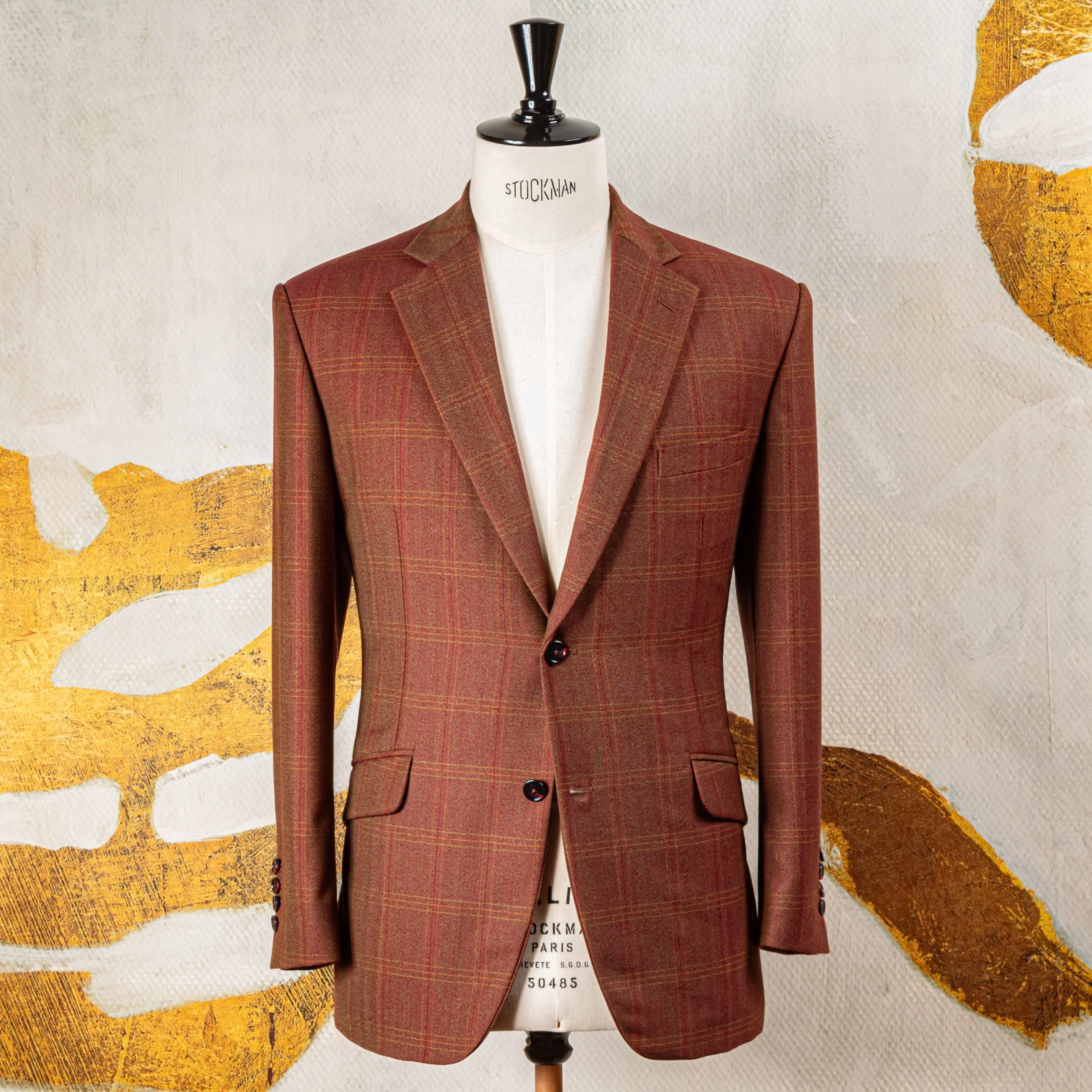 Bespoke tweed jacket in a red-gold check - Bateman Ogden Town & Country-8.jpg