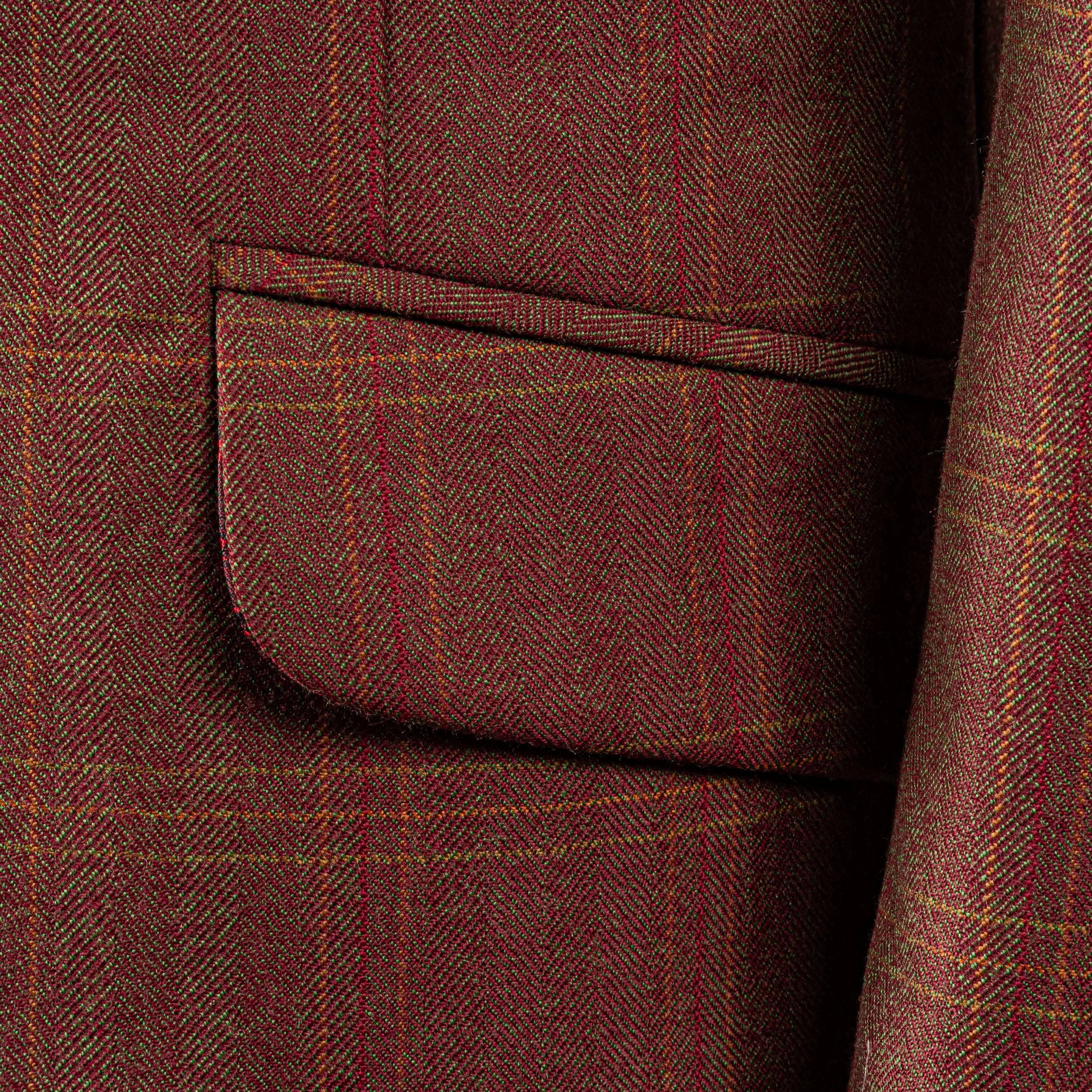 Bespoke tweed jacket in a red-gold check - Bateman Ogden Town & Country-9.jpg