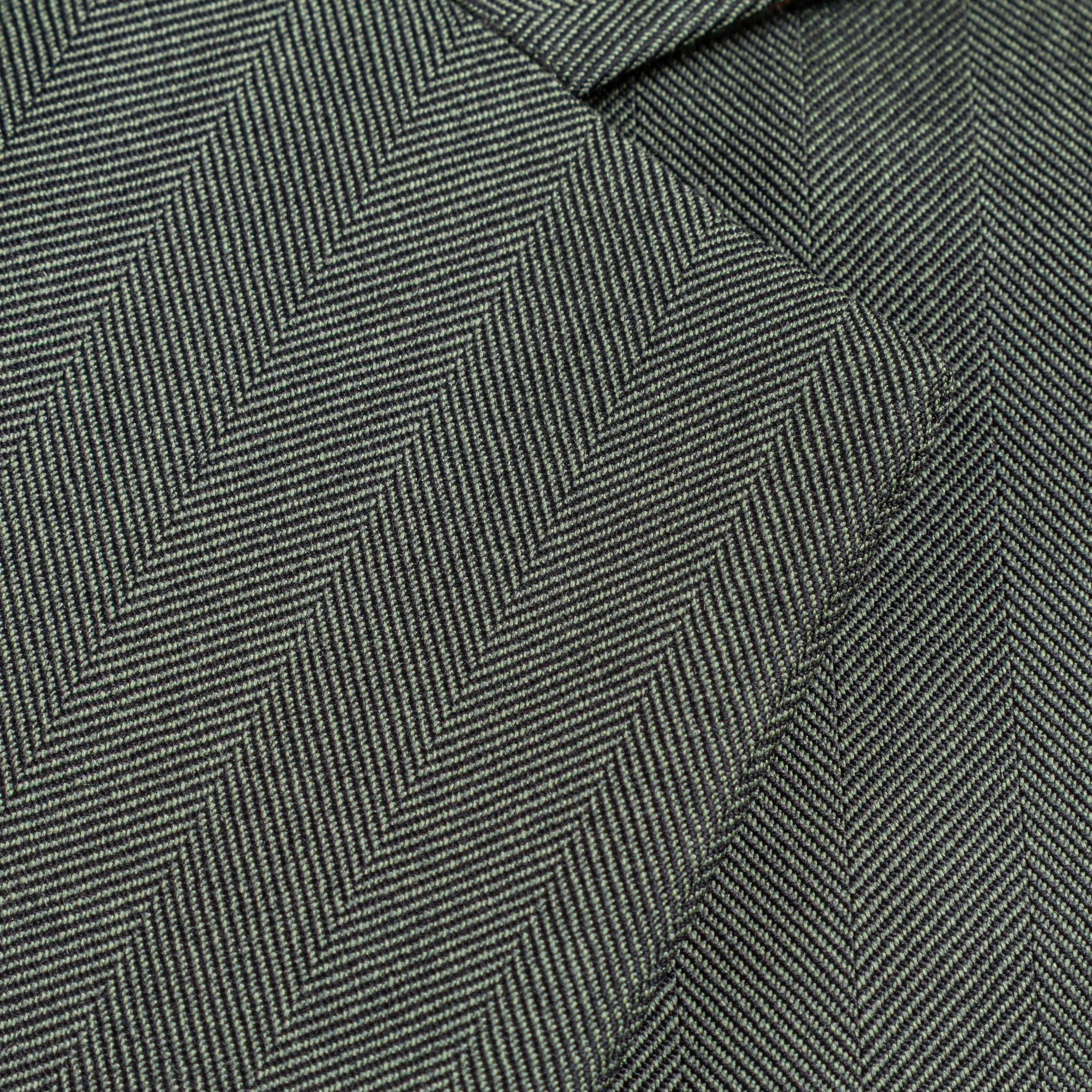 Green Wedding Suit in Herringbone Merino Summer Wool - Caccioppoli Napoli-3.jpg