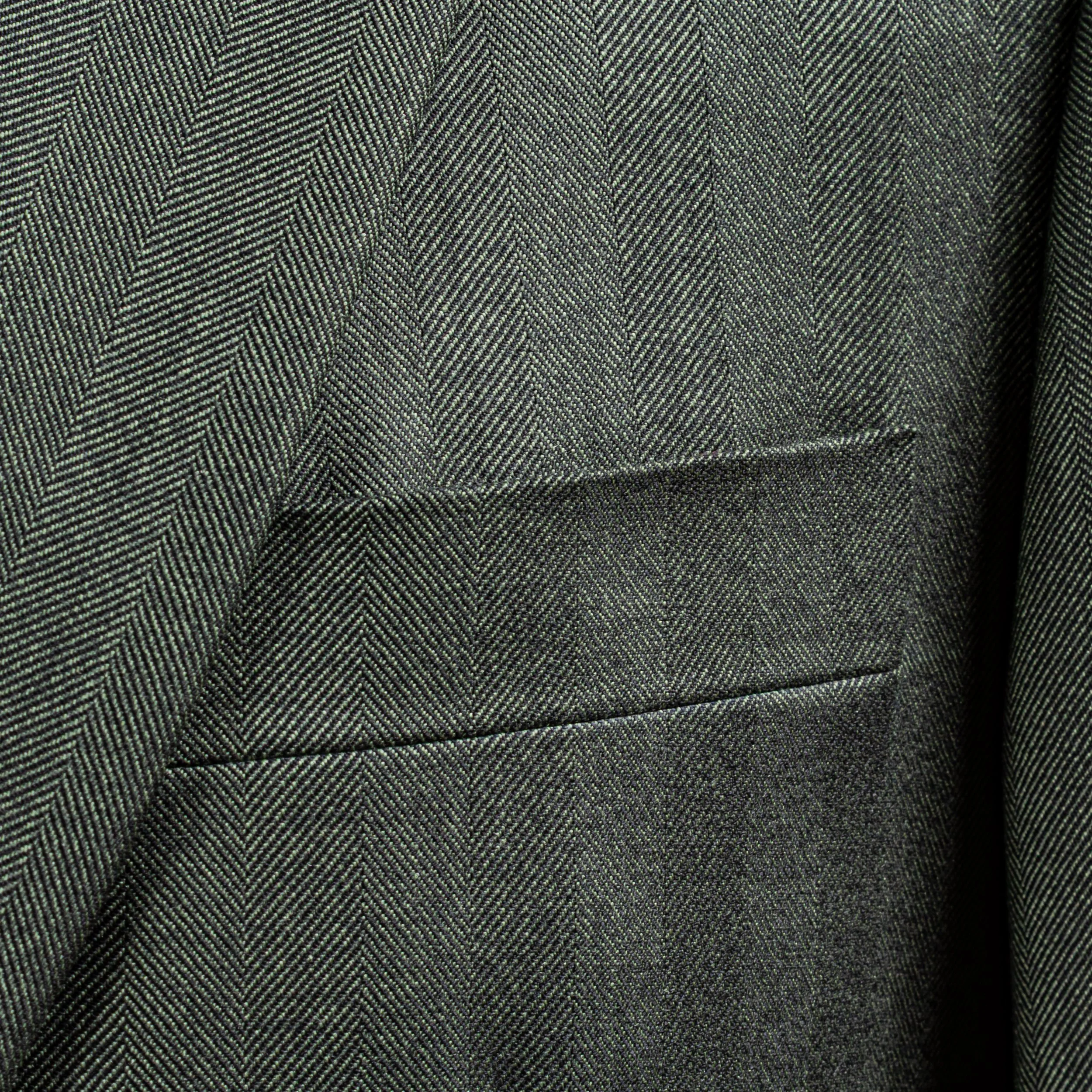 Green Wedding Suit in Herringbone Merino Summer Wool - Caccioppoli Napoli-4.jpg