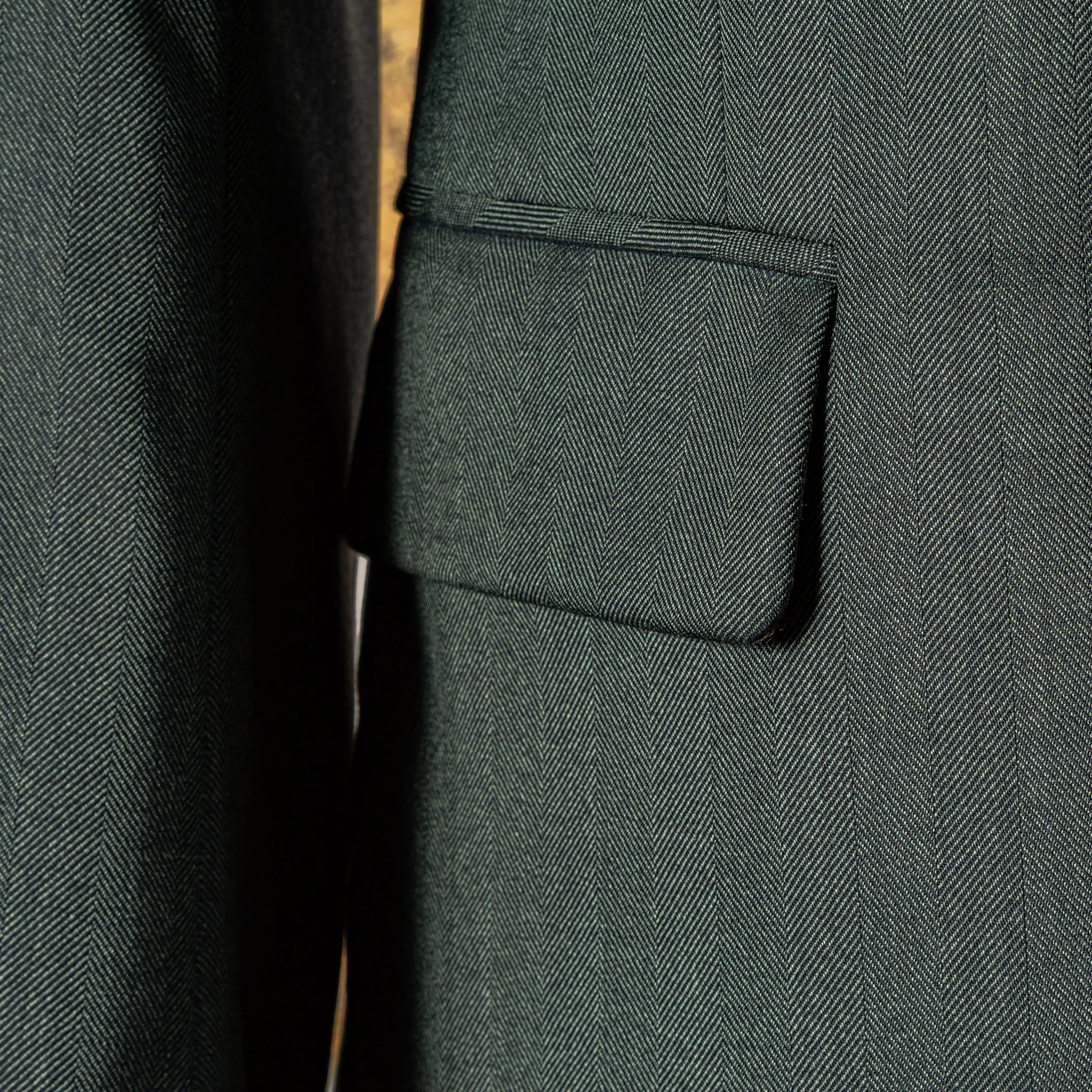 Green Wedding Suit in Herringbone Merino Summer Wool - Caccioppoli Napoli-10.jpg