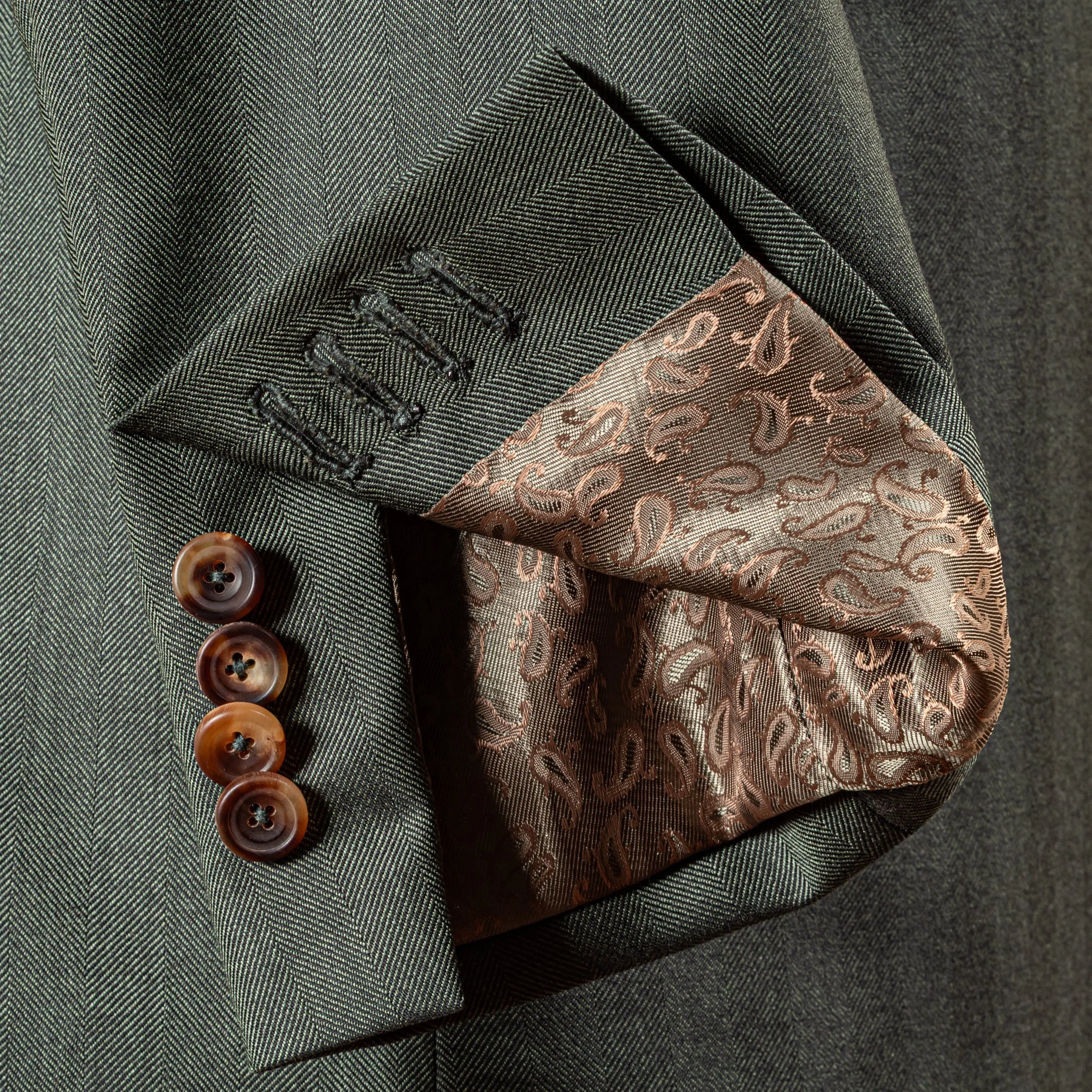 Green Wedding Suit in Herringbone Merino Summer Wool - Caccioppoli Napoli-13.jpg
