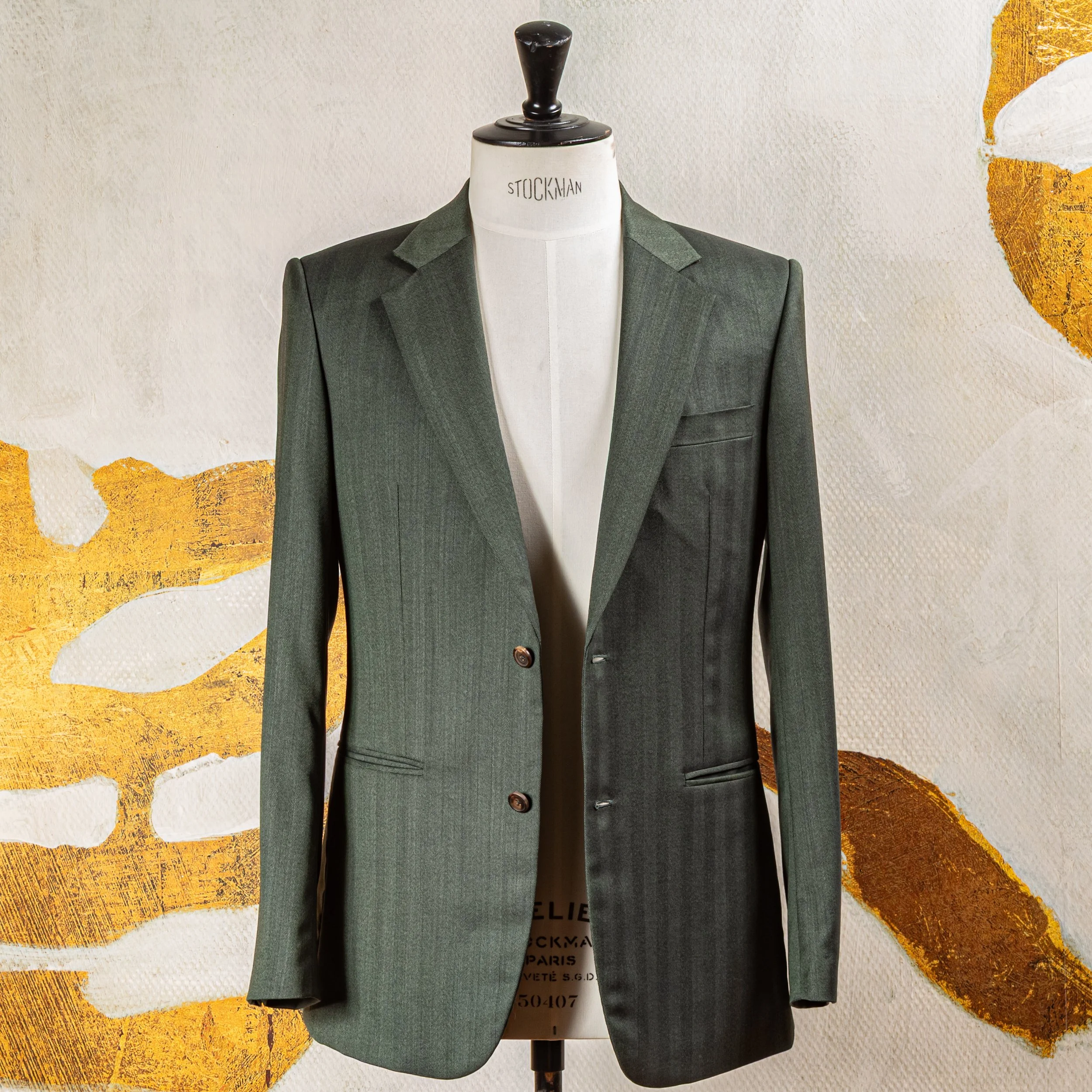 Green Wedding Suit in Herringbone Merino Summer Wool - Caccioppoli Napoli-15.jpg