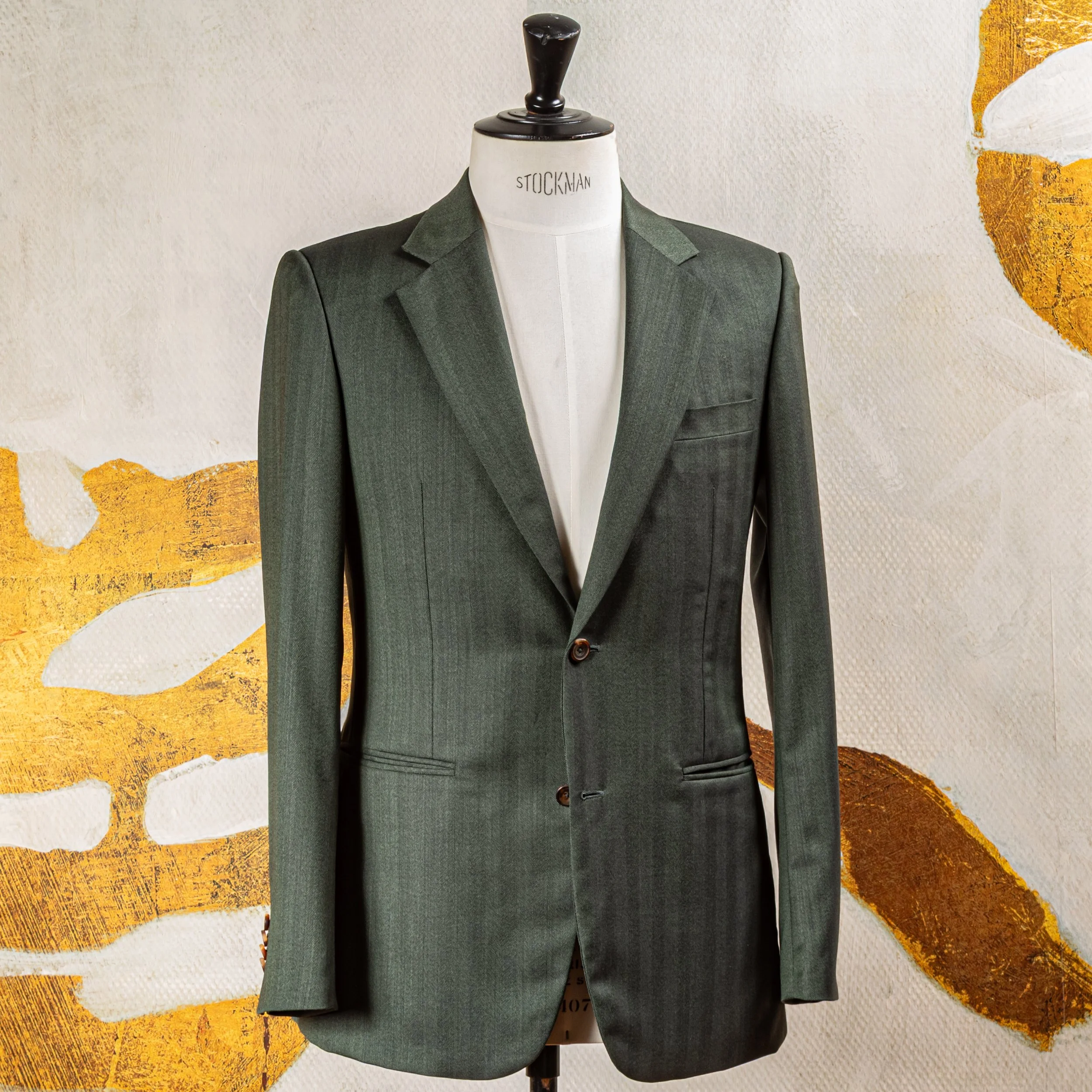 Green Wedding Suit in Herringbone Merino Summer Wool - Caccioppoli Napoli-20.jpg