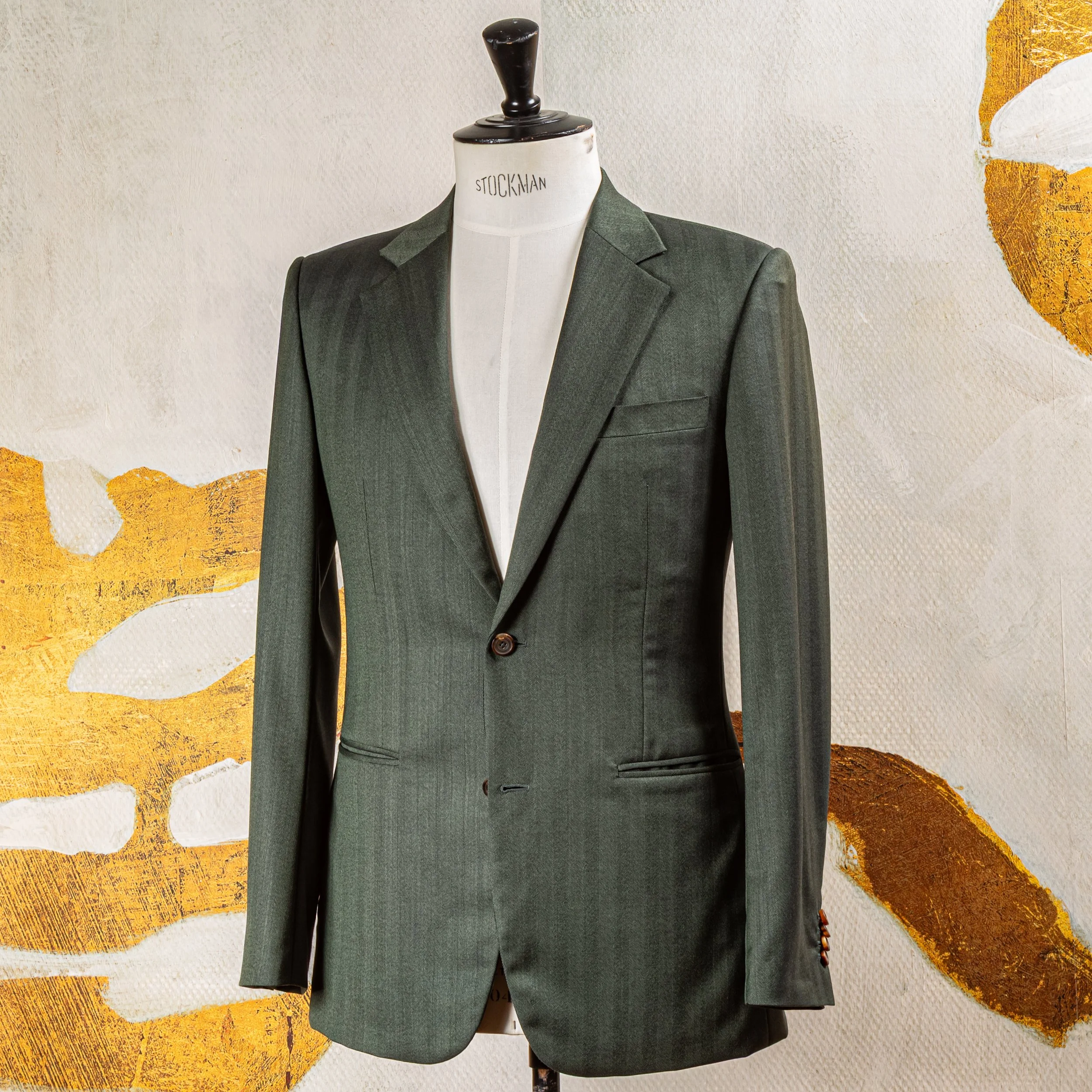 Green Wedding Suit in Herringbone Merino Summer Wool - Caccioppoli Napoli-21.jpg