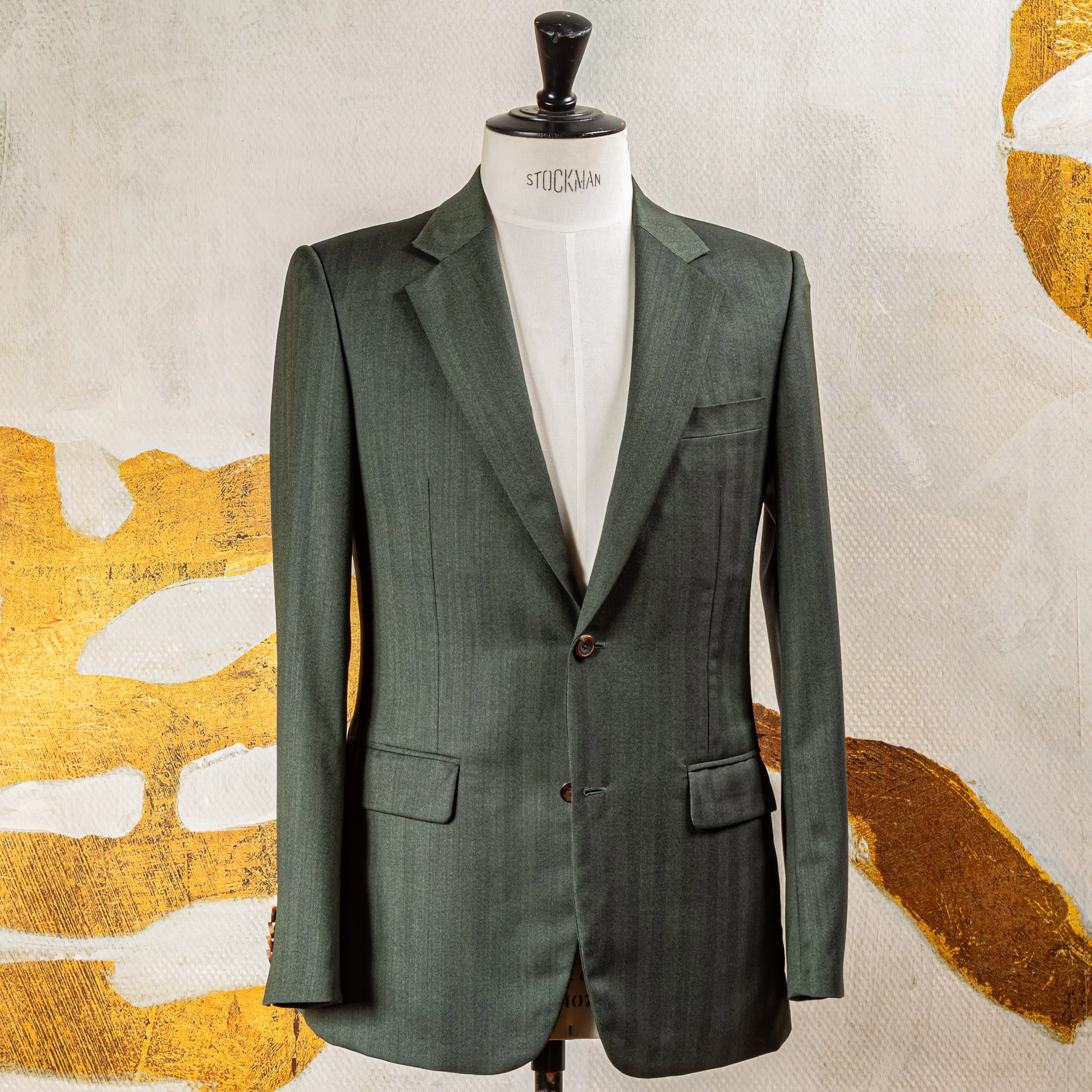 Green Wedding Suit in Herringbone Merino Summer Wool - Caccioppoli Napoli-23.jpg
