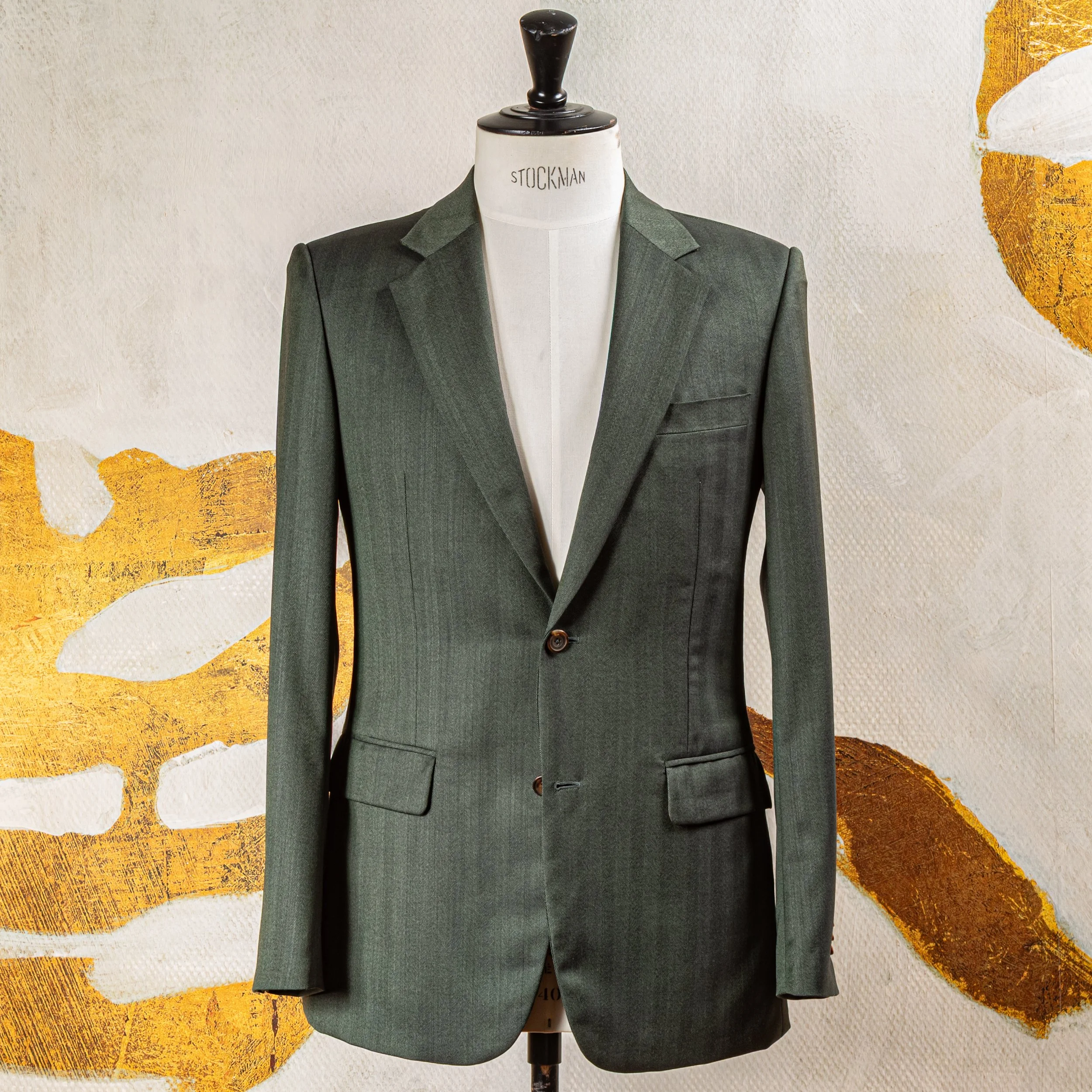 Green Wedding Suit in Herringbone Merino Summer Wool - Caccioppoli Napoli-24.jpg