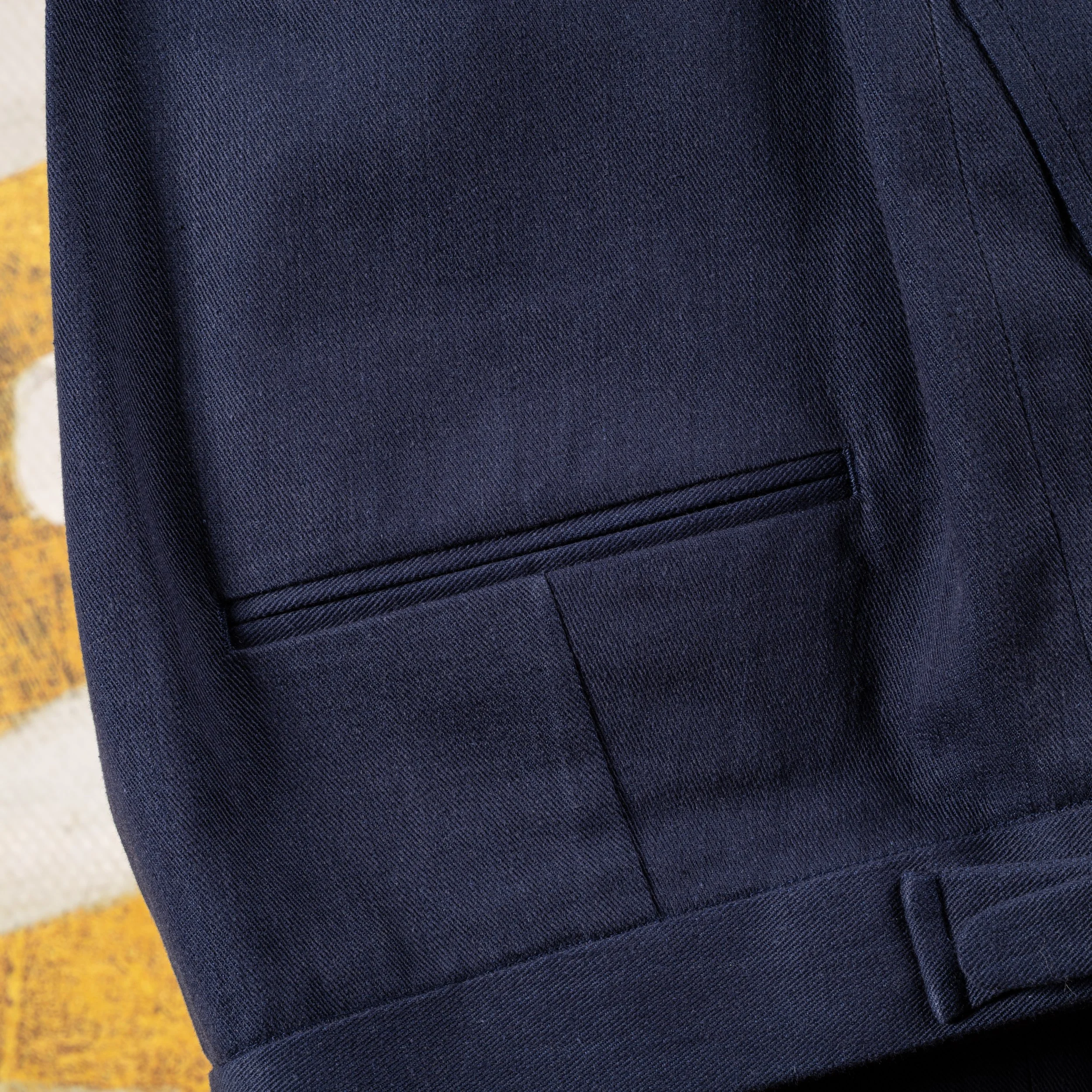 Dark indigo bespoke trousers in cotton - Caccioppoli Napoli-3.jpg