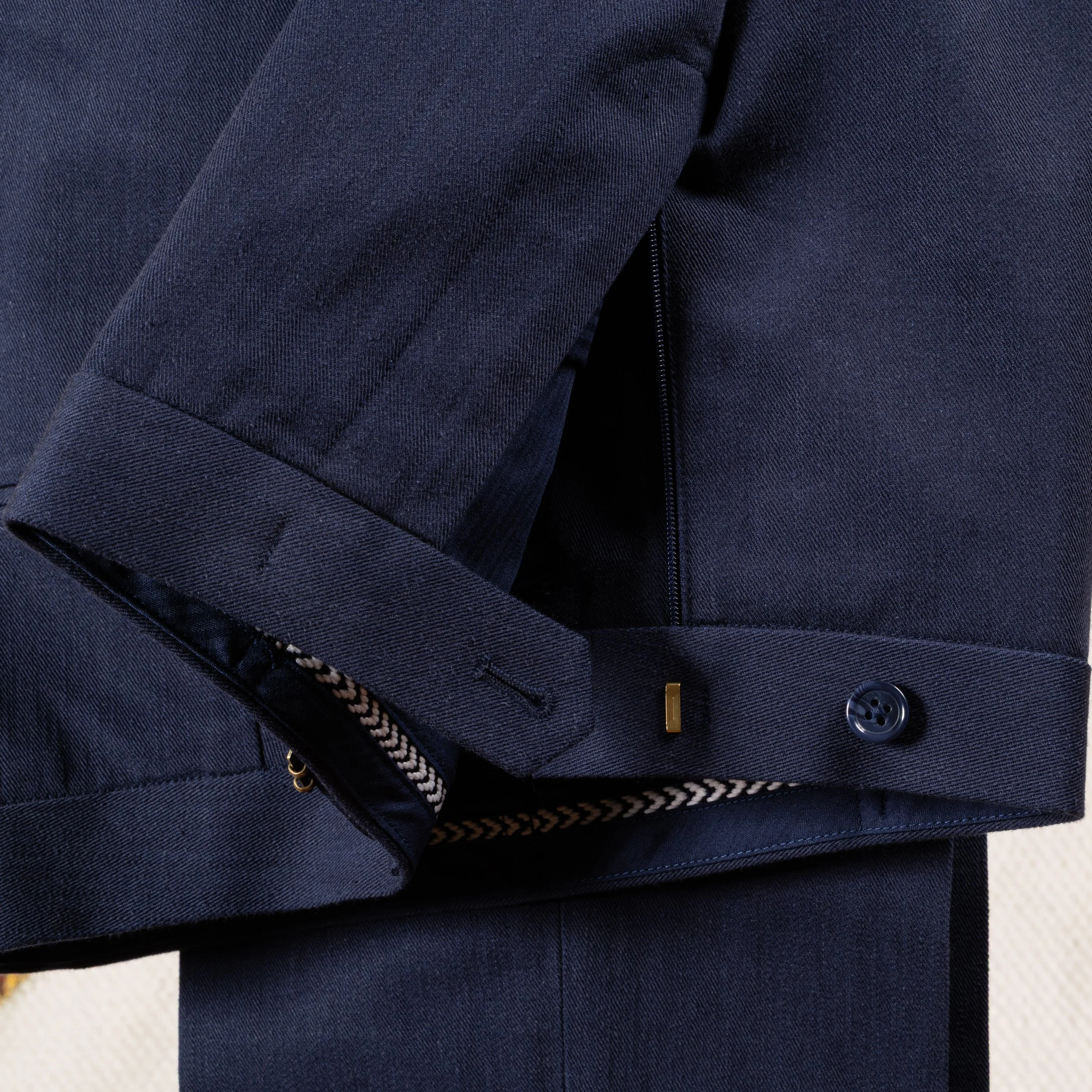 Dark indigo bespoke trousers in cotton - Caccioppoli Napoli-4.jpg