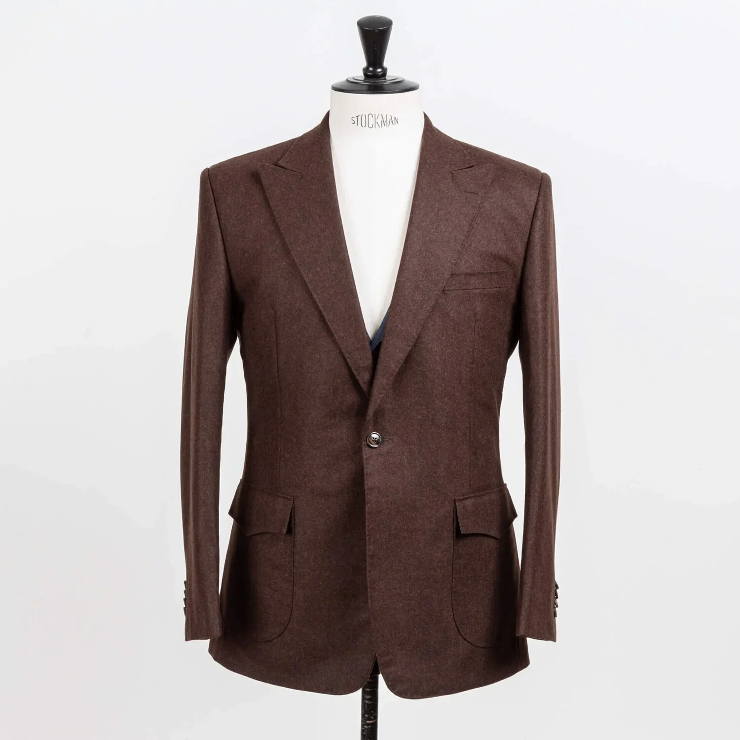 Brown flannel wedding suit men Super 100s with denim herringbone vest - luxury bespoke groom suit Amsterdam