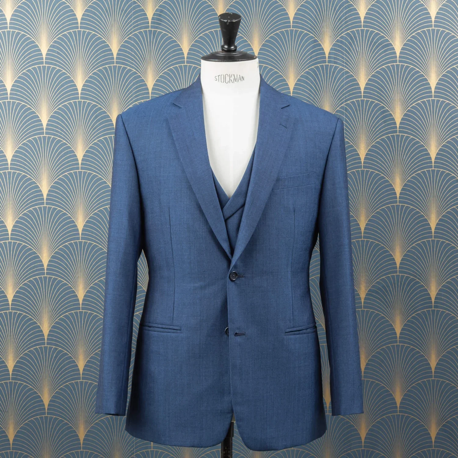 Blue wedding suit men three-piece with matching vest - elegant bespoke groom suit Amsterdam