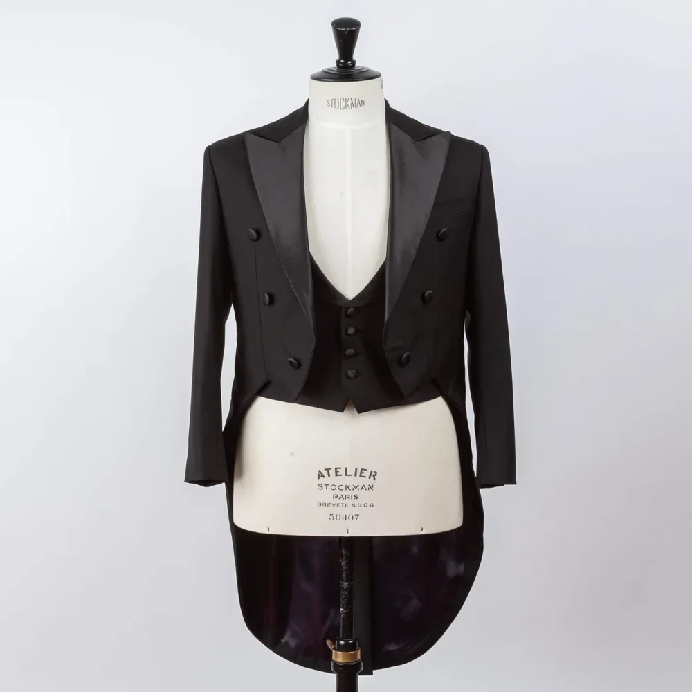 Black tailcoat suit bespoke with matching waistcoat - white tie formal wear Amsterdam