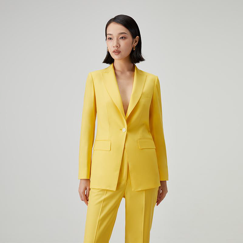 Yellow women's suit - statement tailored pantsuit