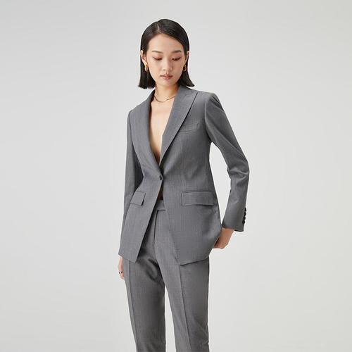 Charcoal women's suit - modern professional pantsuit