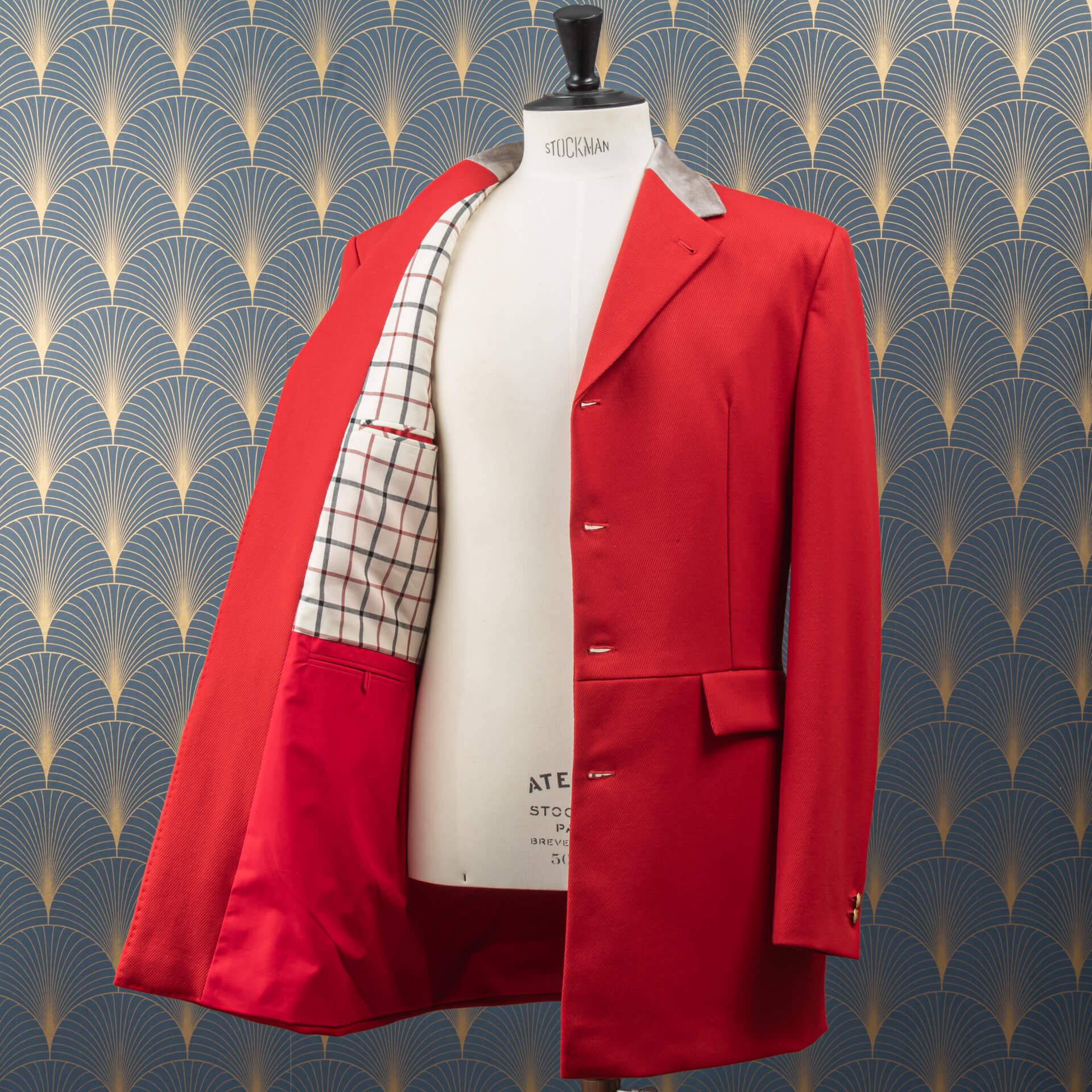 8. Interior of the Hunting Pink Fox Hunting Coat with Checkered Lining.jpg