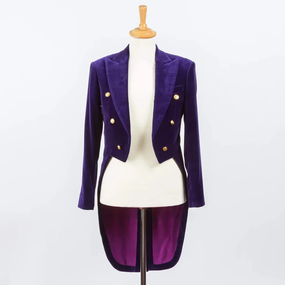 Purple velvet tailcoat concert attire - elegant conductor suit musician bespoke Amsterdam