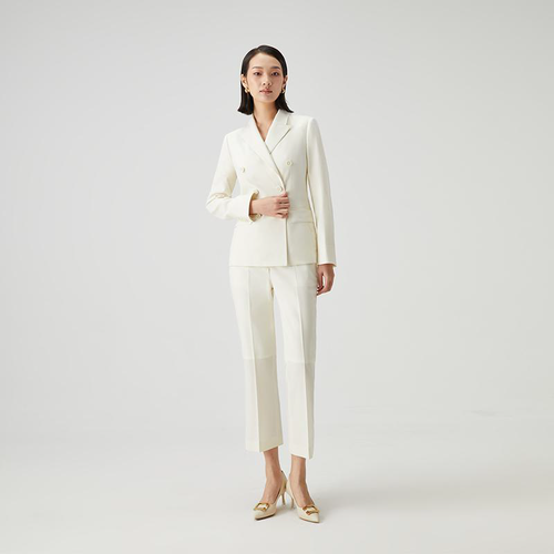 Ivory women's suit - elegant tailored pantsuit for wedding