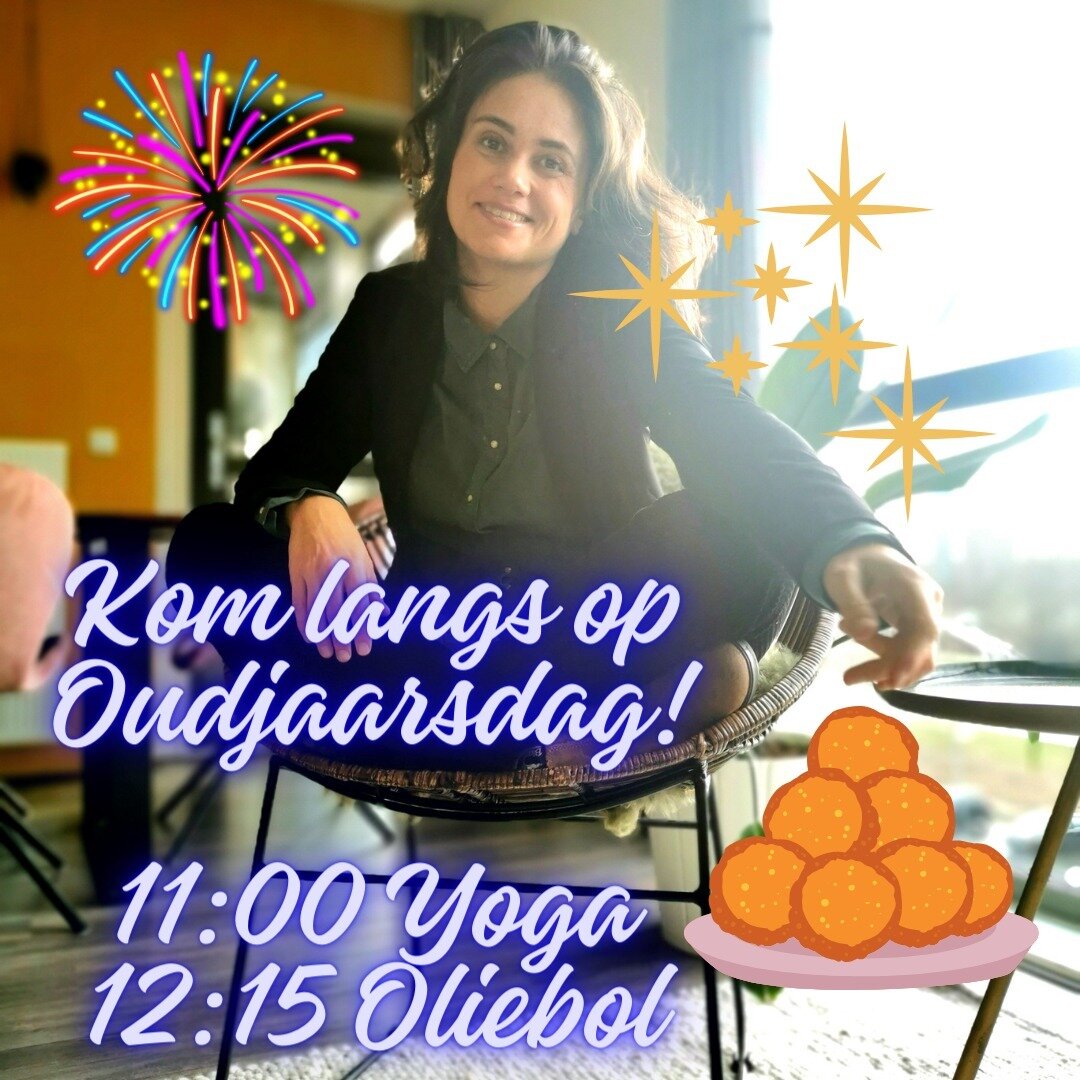 Op zondag 31 december doen we oudjaarsyoga 🌟 met na afloop thee en lekkers 😊 Meedoen? Kan! ❤️ Leden gewoon via de app en niet-leden kunnen zich aanmelden bij Yorah via een berichtje hieronder, een pb'tje, een mailtje of een appje. Van harte welkom!