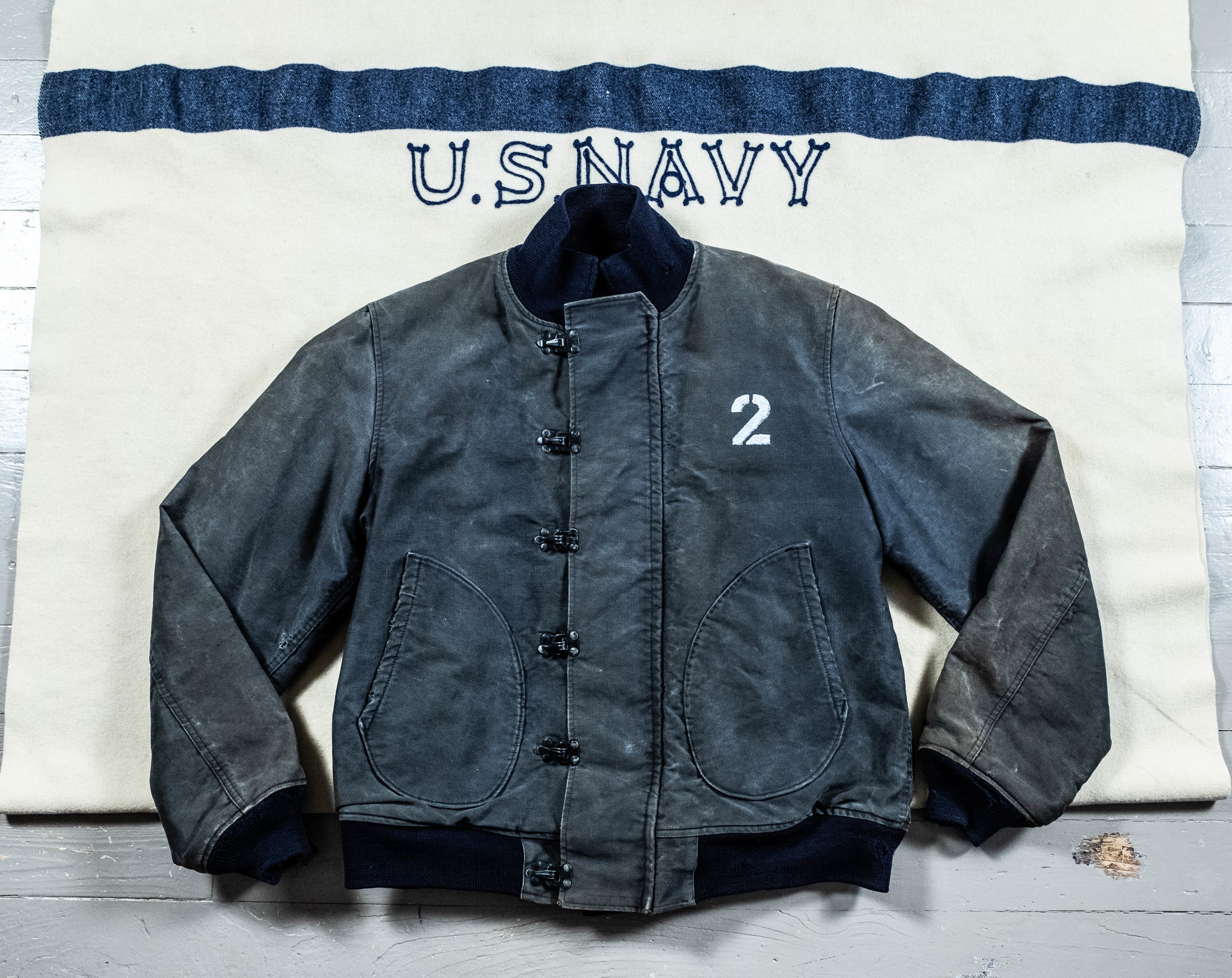 WW2 U.S. Coast Guard (USCG) Hook Front USN Deck Jacket — SAUNDERSMILITARIA