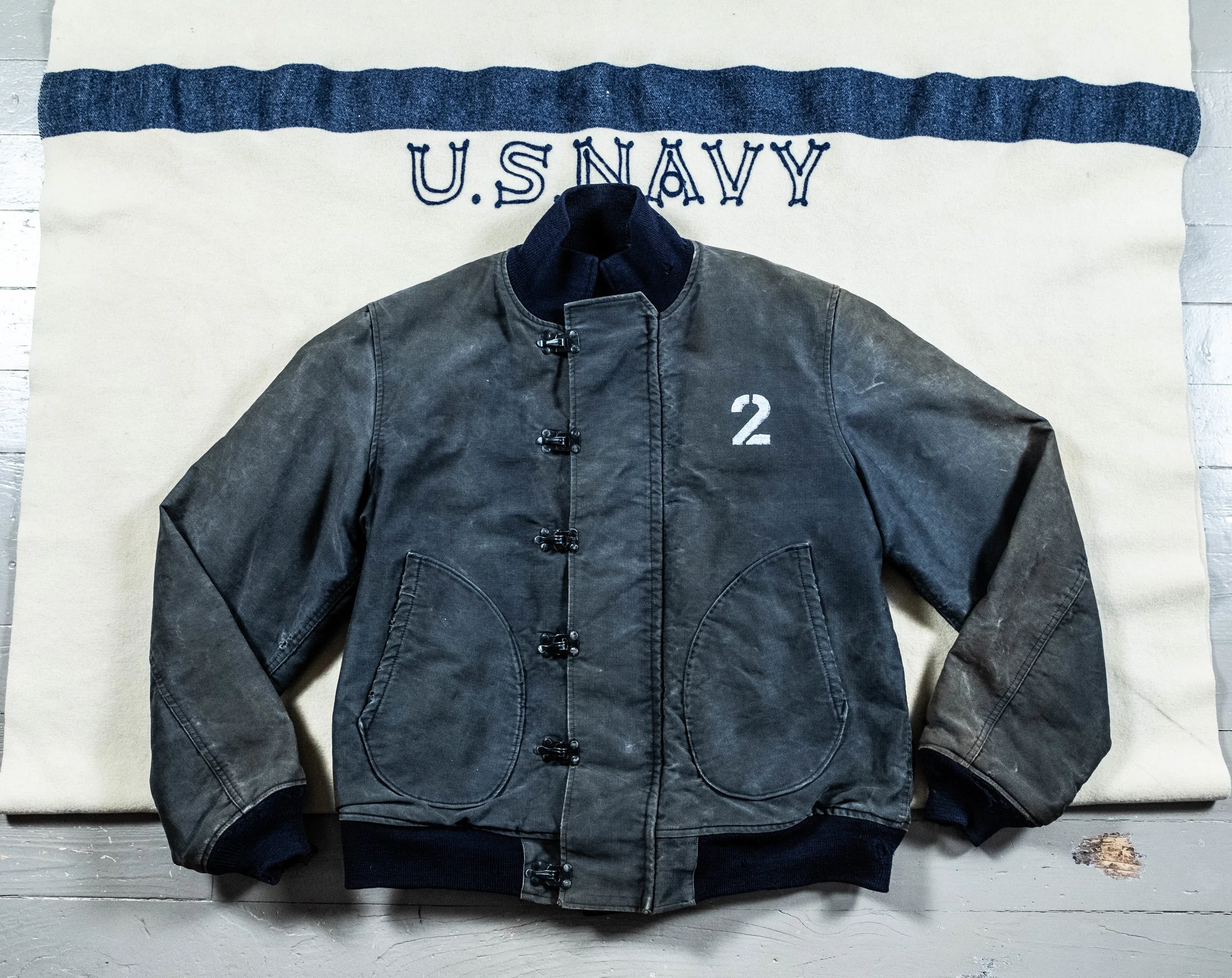 WW2 U.S. Coast Guard (USCG) Hook Front USN Deck Jacket 