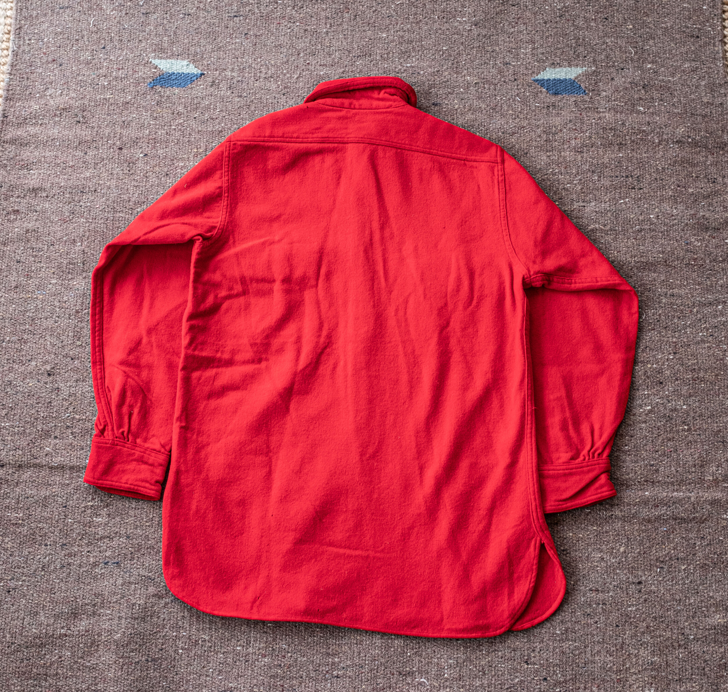 1930's JC Penny Red Wool Chin-Strap Work Shirt — SAUNDERSMILITARIA