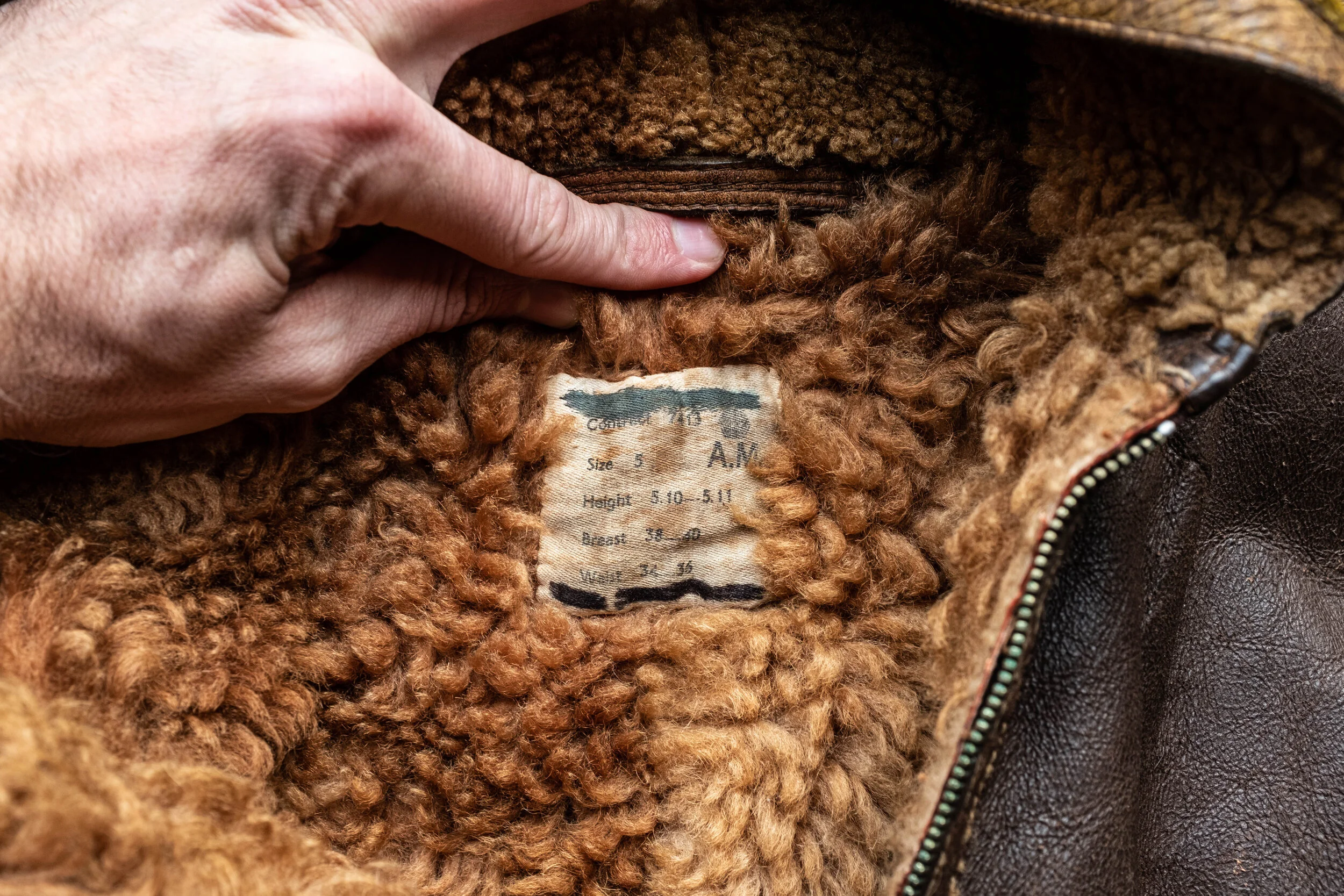 WW2 British RAF Coastal Command Irvin Sheepskin Flight Jacket 