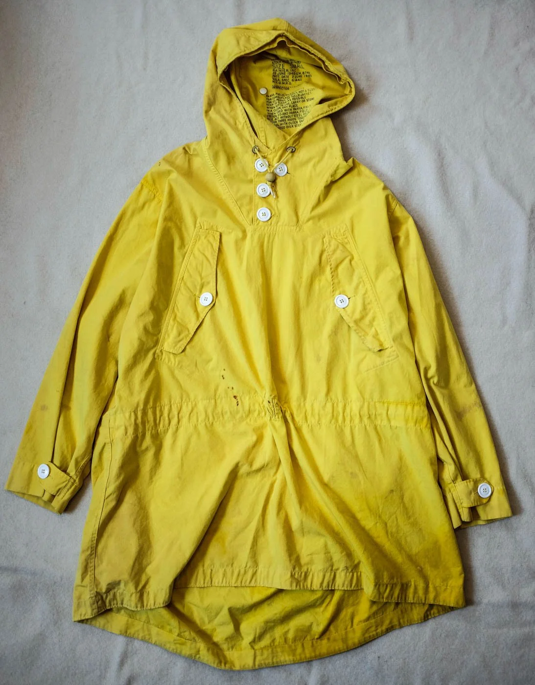 WW2 Survival Yellow Windproof Anorak Ventile