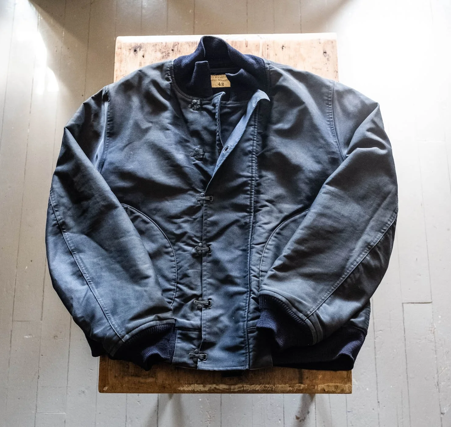 Mint WW2 US Navy Hook Front Jungle Cloth Deck Jacket 