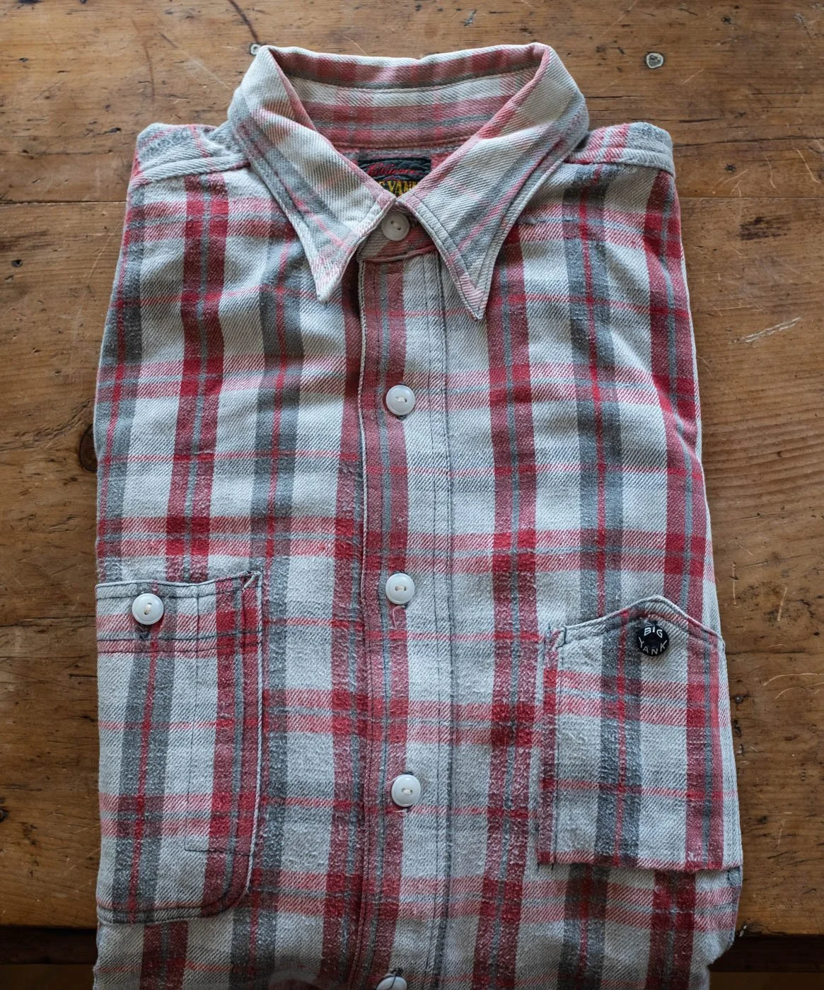 shirt with cigarette pocket 1930's 40's BIG YANK Cigarette Pocket Flannel Plaid Work Shirt —  SAUNDERSMILITARIA