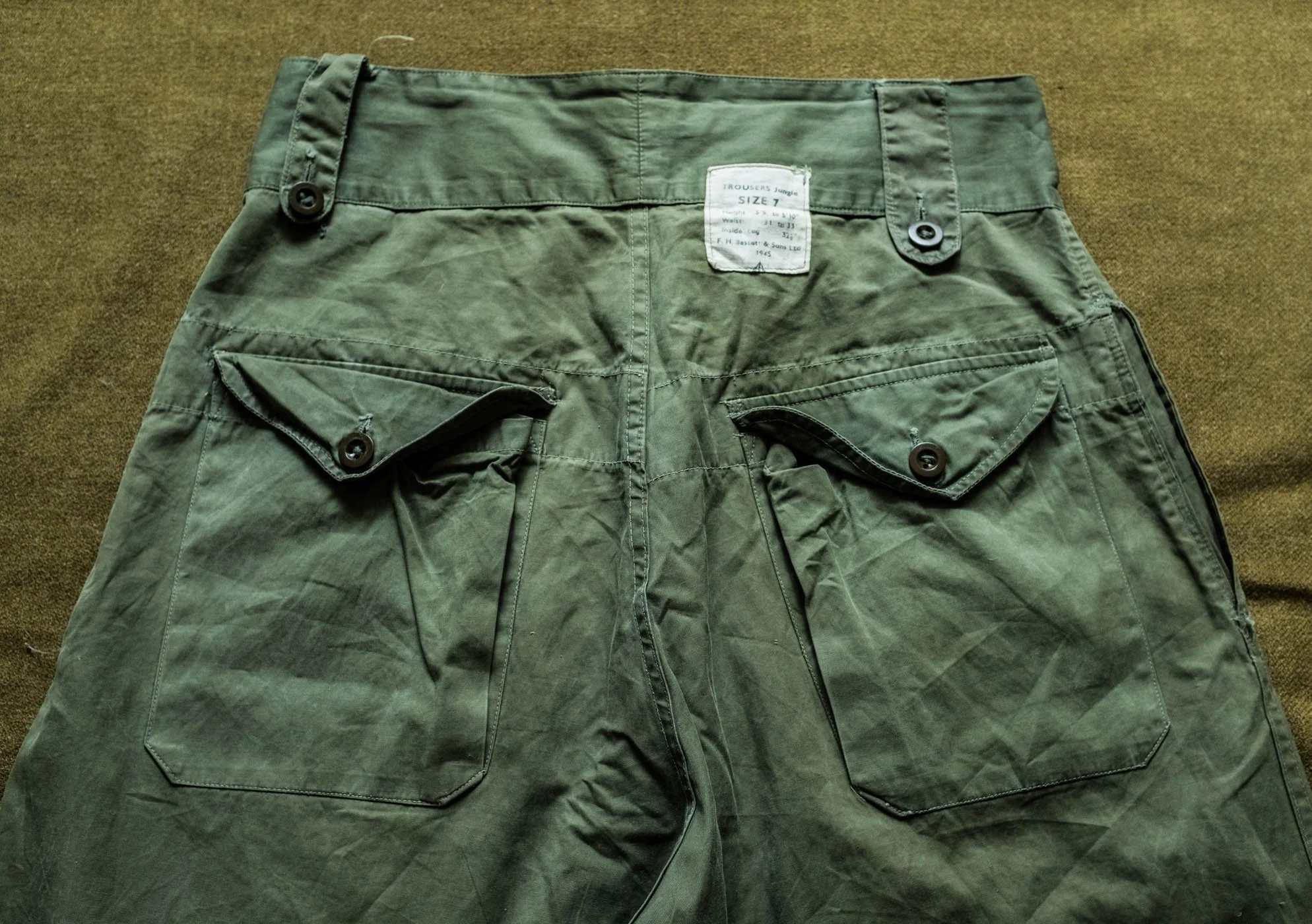 WW2 British Army Windproof Jungle Trousers Ventile