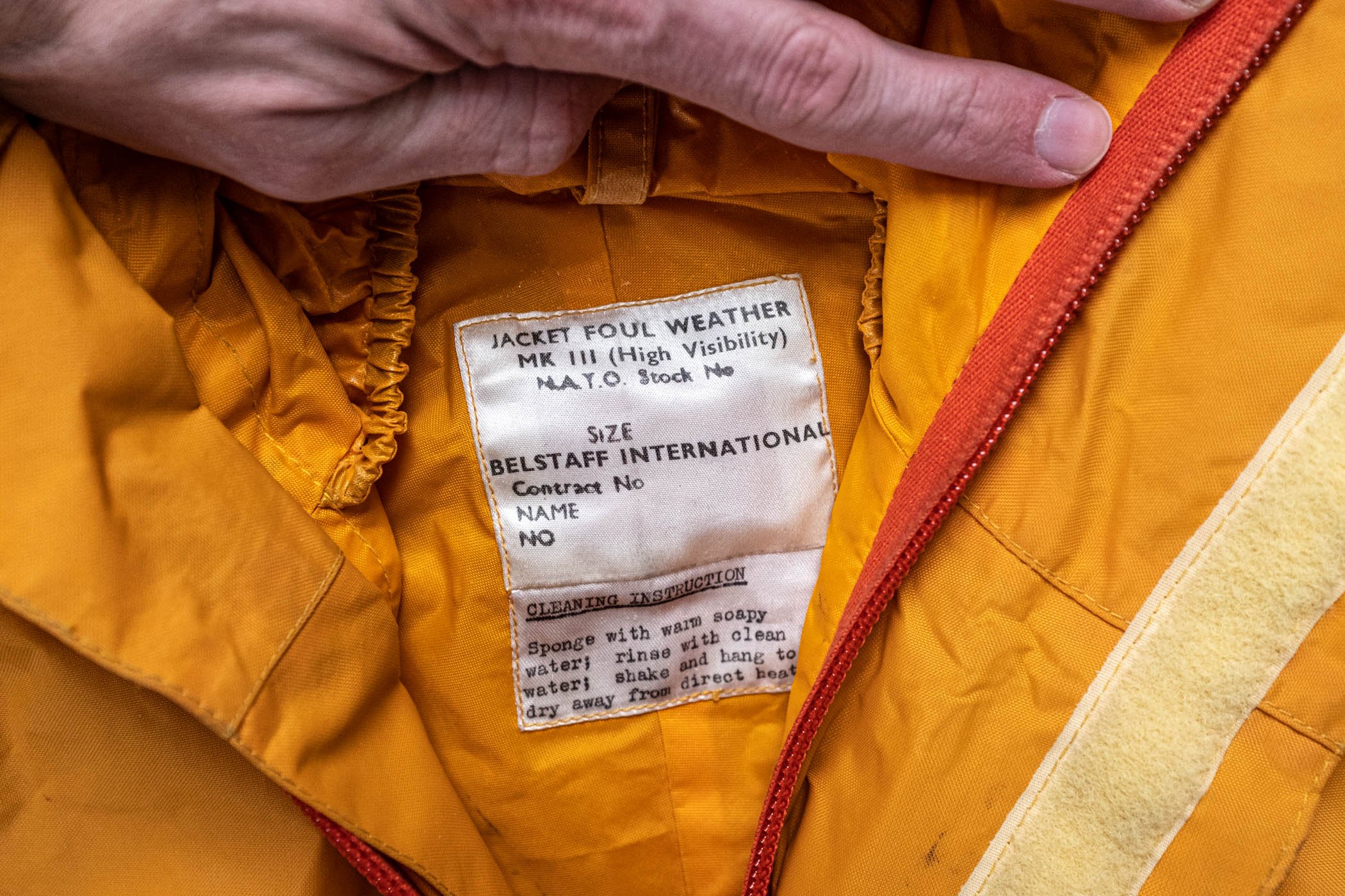 1960's Royal Navy BELSTAFF Survival Orange Floatation Nylon Deck Jacket ...