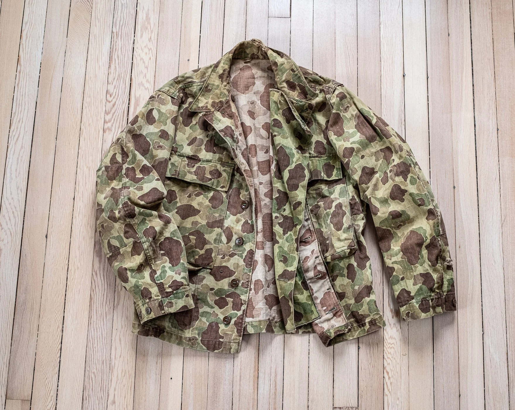 Original WW2 US Army Frogskin Camo Combat Shirt/ Jacket 
